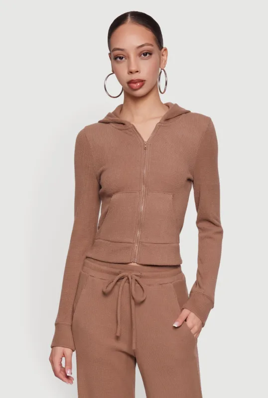 Long Sleeve Zip Front Hooded Sweatshirt made by iris