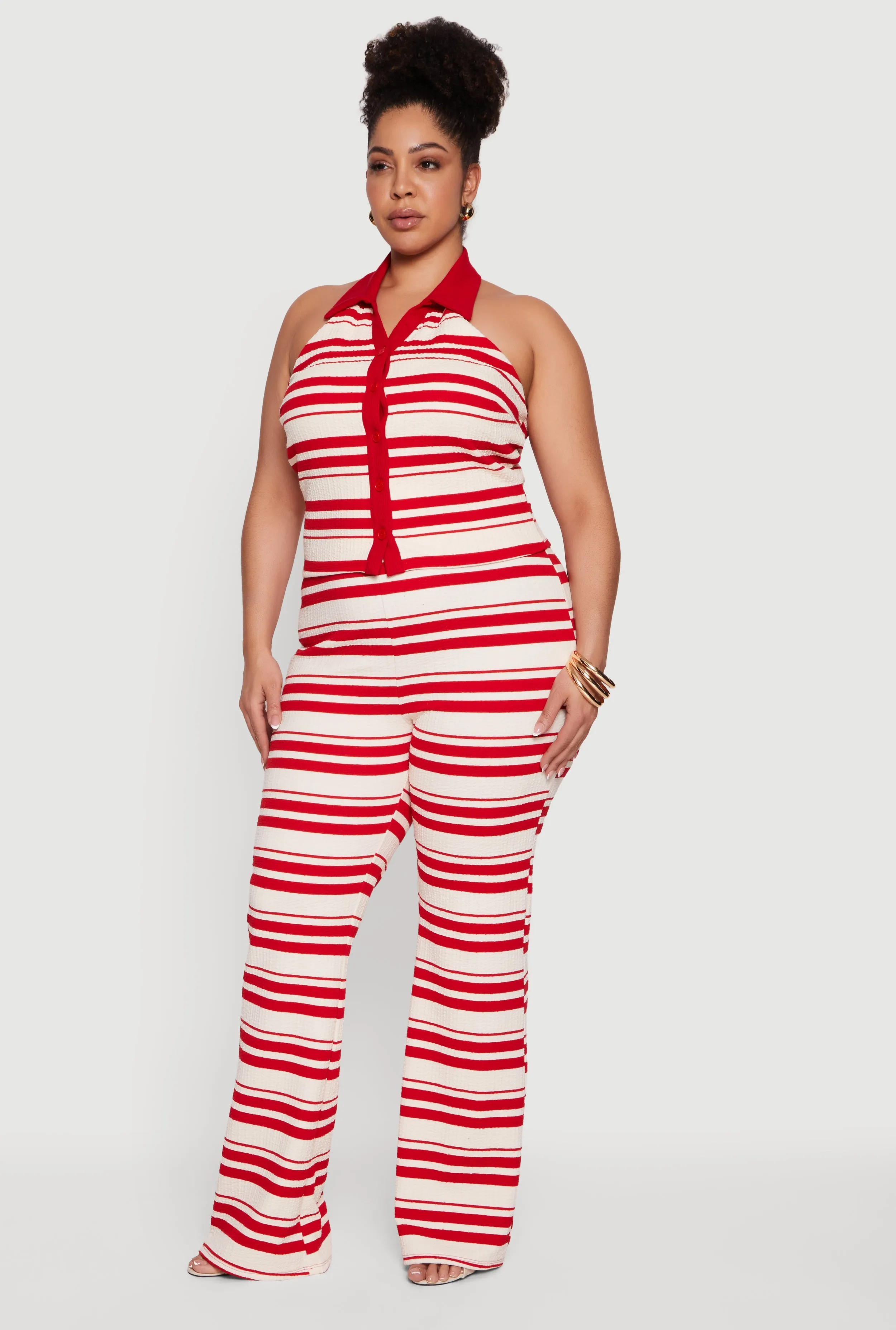 Plus Size Striped High Waisted Pants sold by Rainbow product image thumbnail 2