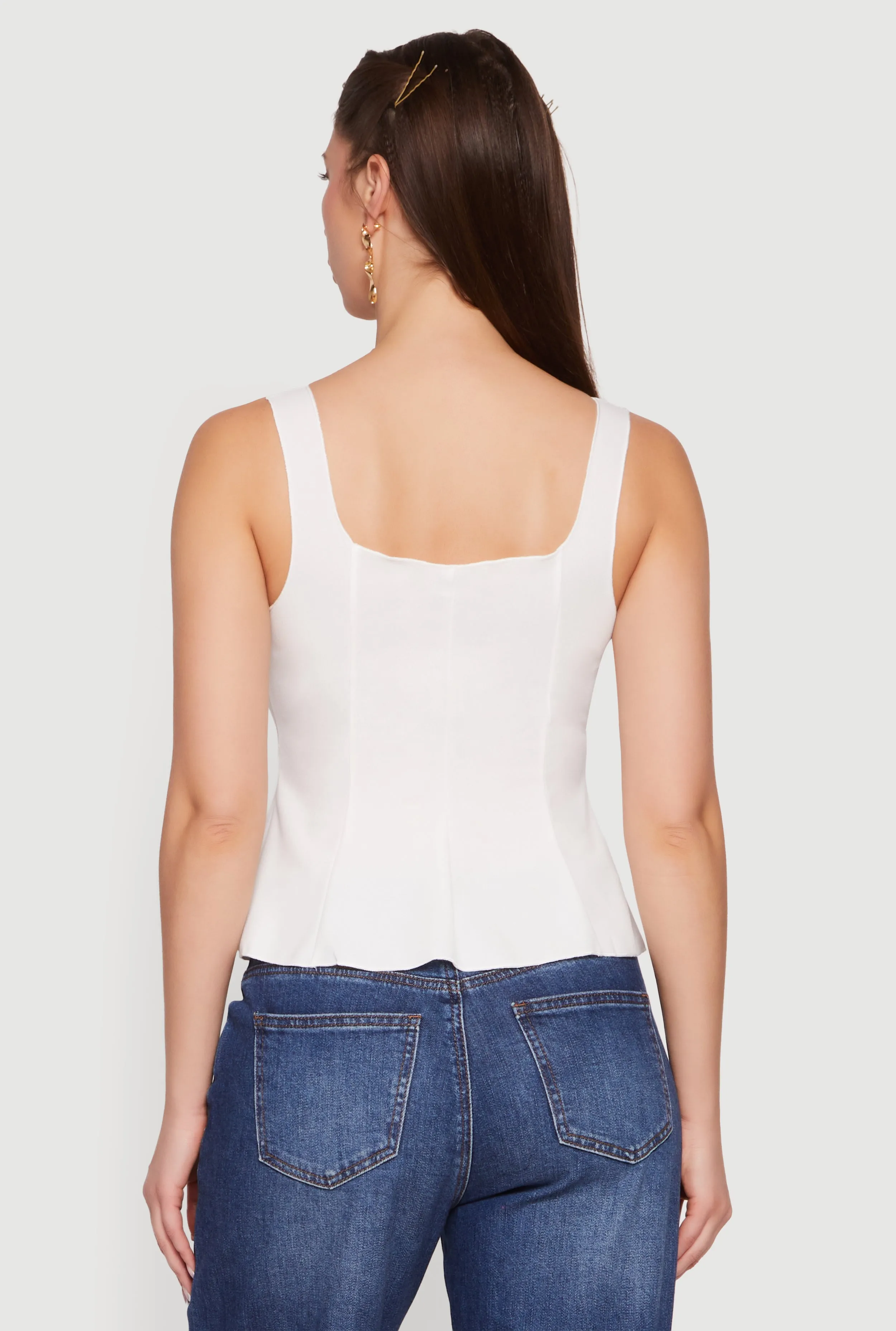 Sleeveless Button Front Peplum Top sold by Rainbow product image thumbnail 5