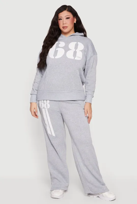 Plus Size 68 Graphic Straight Leg Sweatpants made by Rainbow