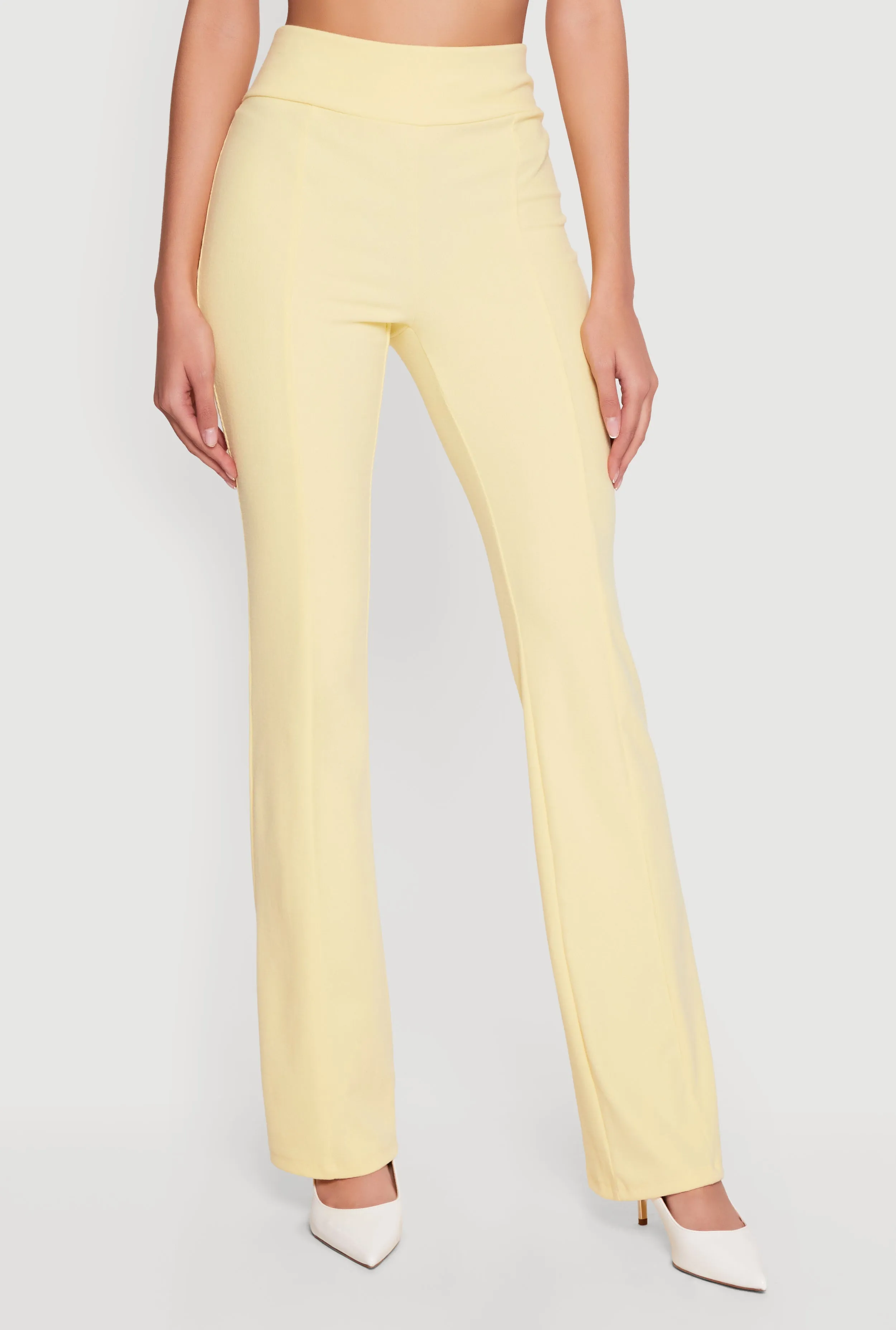 Brushed Rib Knit High Waisted Slim Leg Pants sold by Rainbow product image thumbnail 3