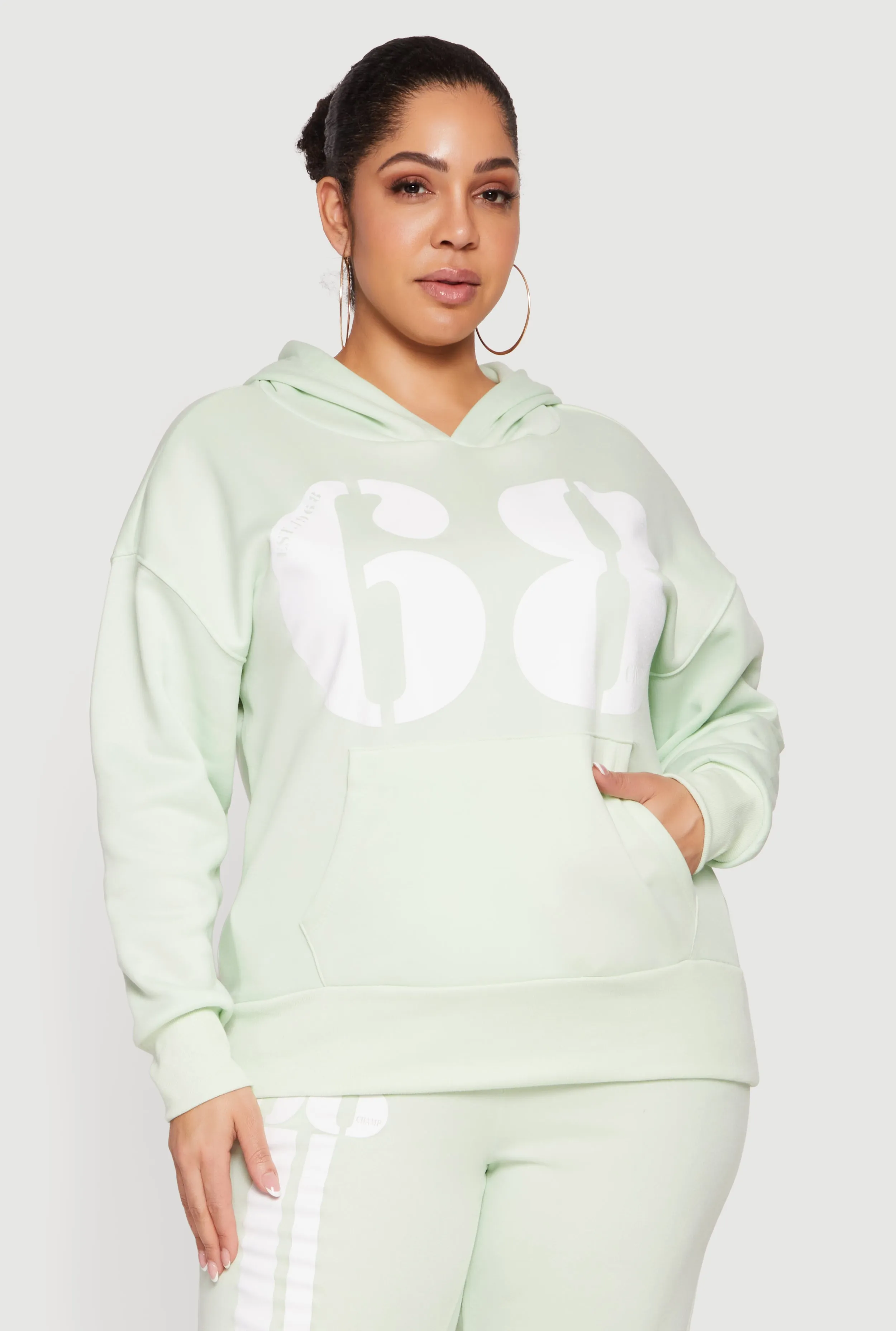 Plus Size 68 Graphic Hooded Sweatshirt sold by Rainbow product image thumbnail 3