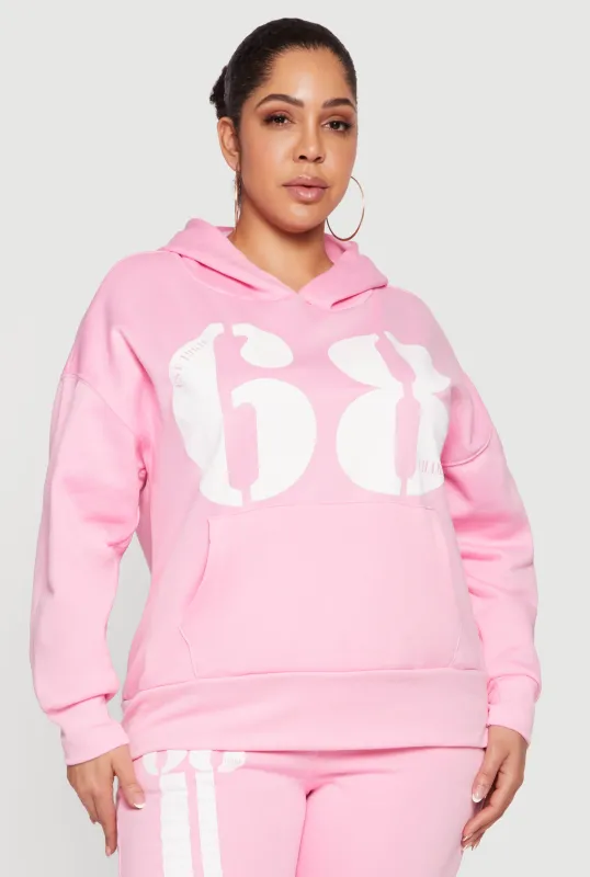 Plus Size 68 Graphic Hooded Sweatshirt made by Rainbow