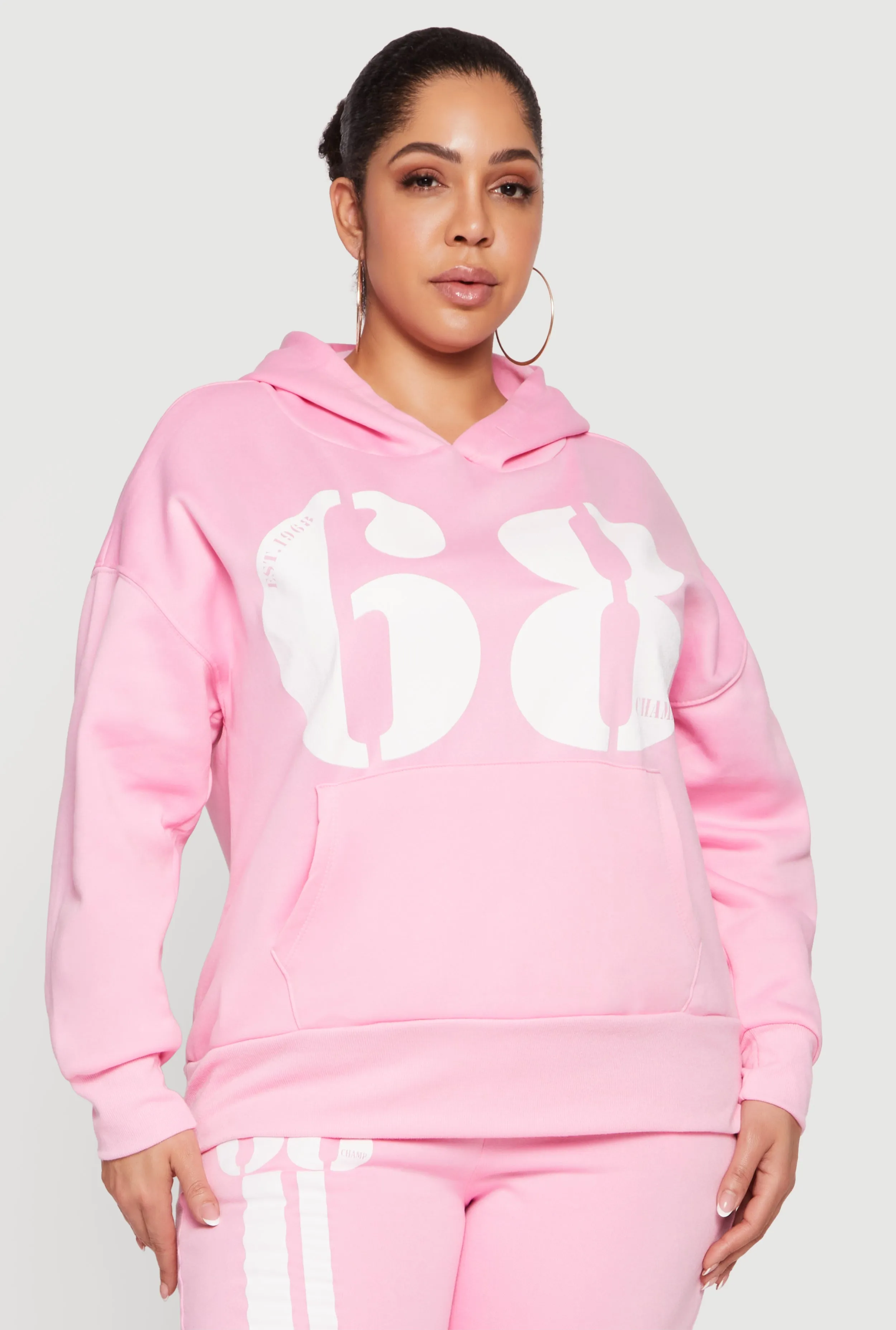 Plus Size 68 Graphic Hooded Sweatshirt sold by Rainbow