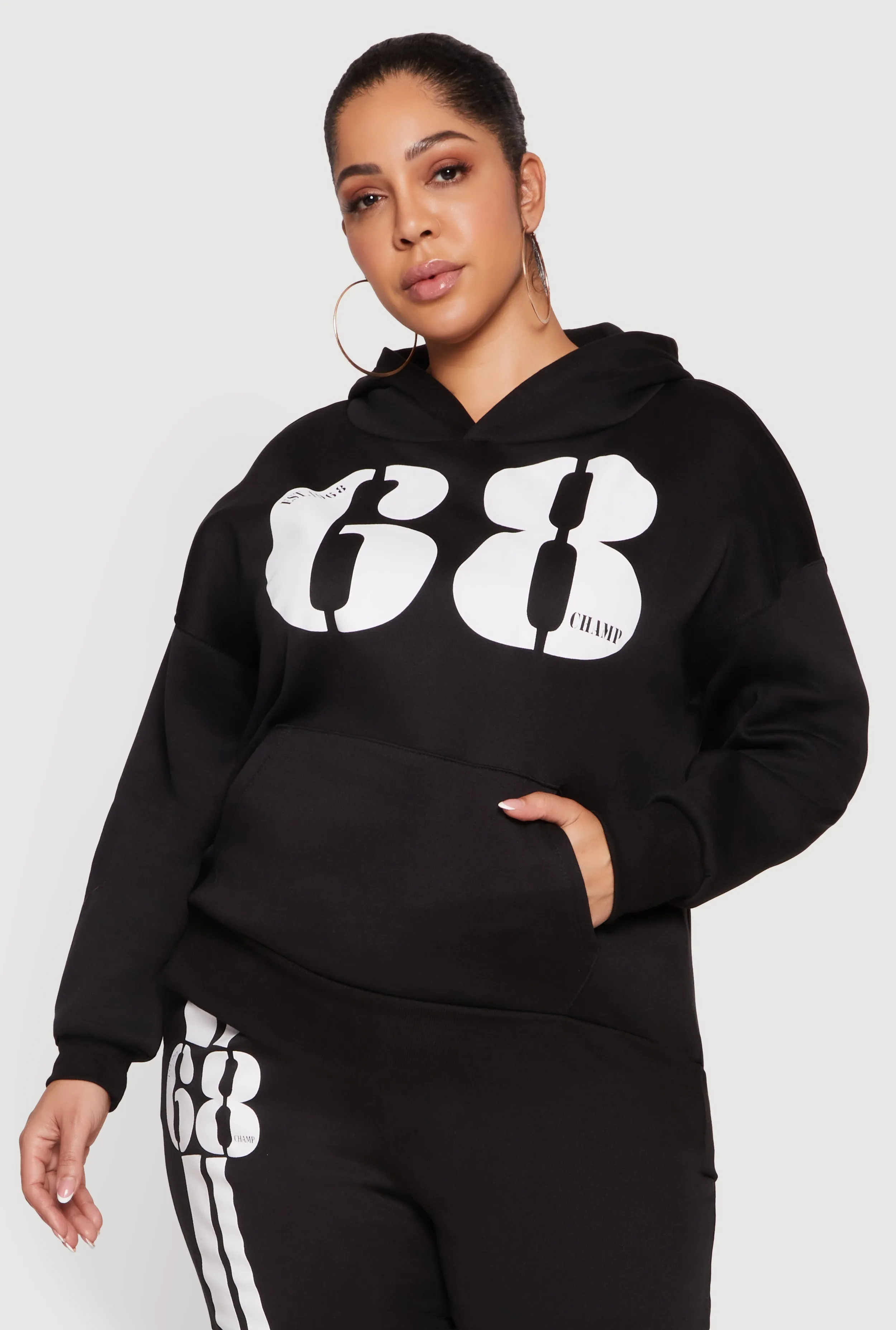 Plus Size 68 Graphic Hooded Sweatshirt sold by Rainbow product image thumbnail 2