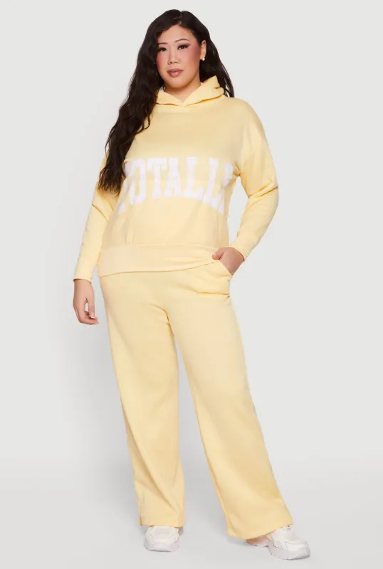 Plus Size High Waisted Side Slit Sweatpants made by Rainbow