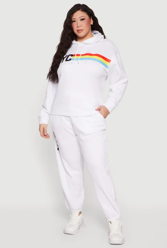 Plus Size NYC Graphic High Waisted Sweatpants made by Rainbow