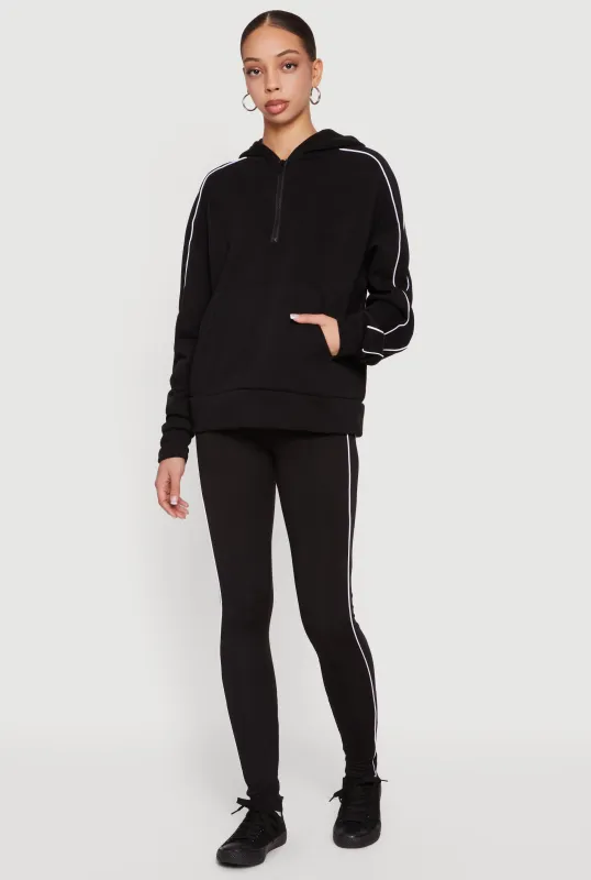 High Waisted Leggings with Contrast Piping made by Rainbow