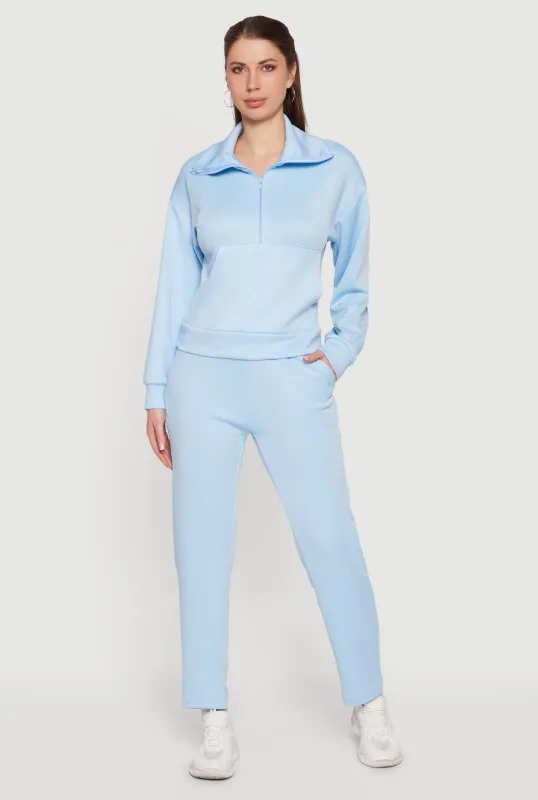 Solid Straight Leg Active Pants made by Rainbow