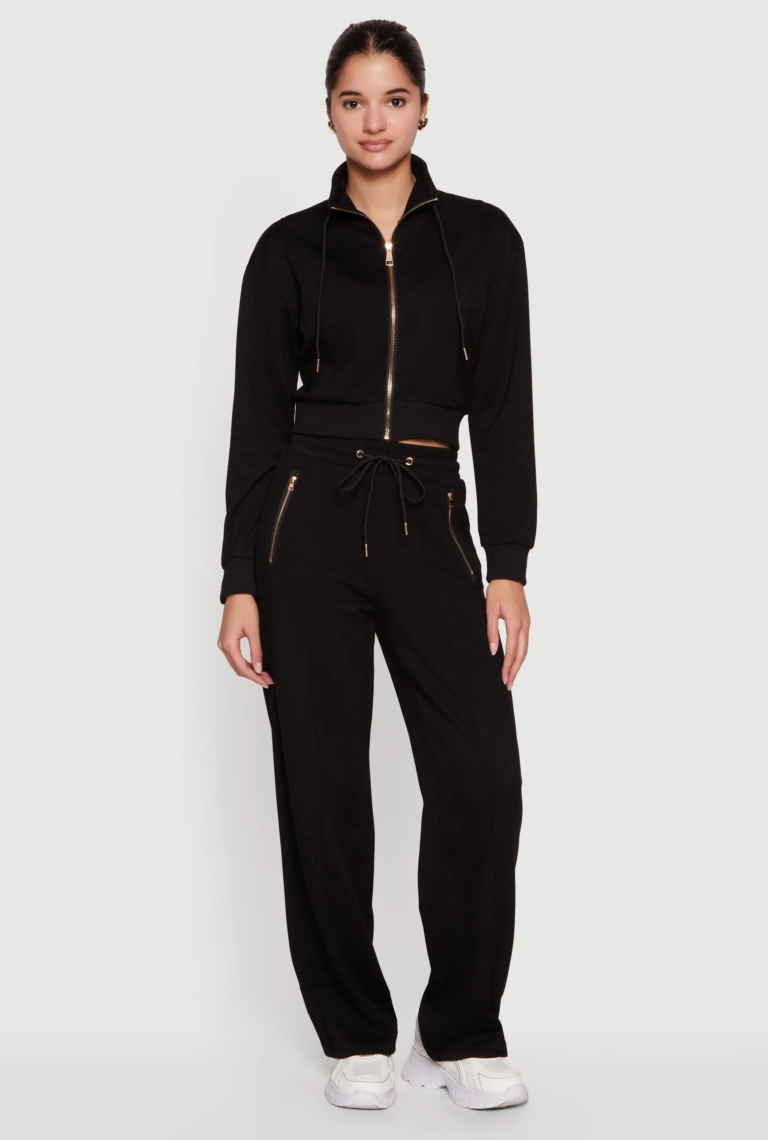 Zipper Detail Straight Leg Sweatpants sold by Rainbow