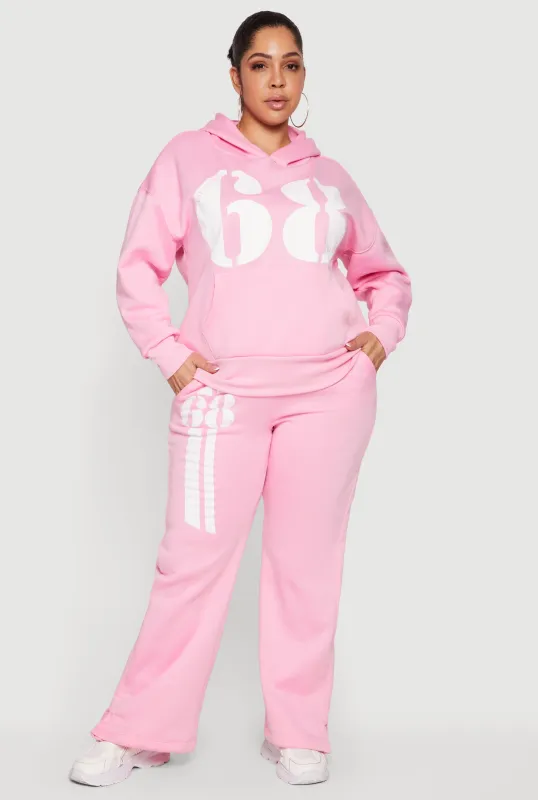 Plus Size 68 Graphic Straight Leg Sweatpants made by Rainbow