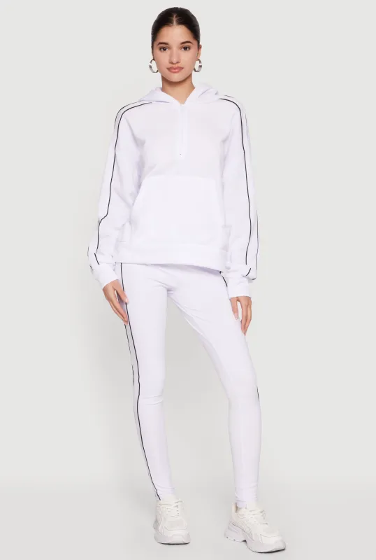 High Waisted Leggings with Contrast Piping made by Rainbow