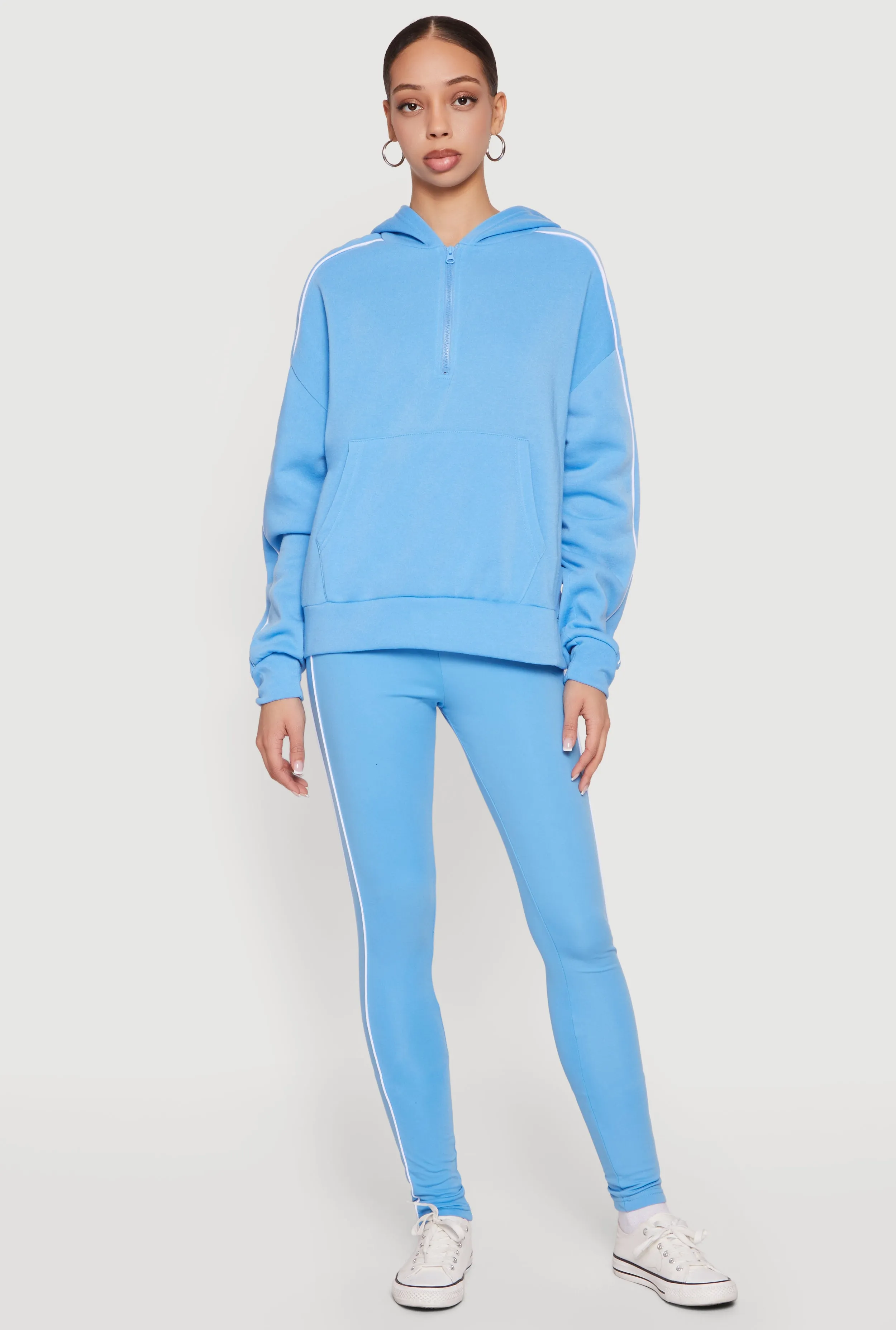 High Waisted Leggings with Contrast Piping sold by Rainbow product image thumbnail 3