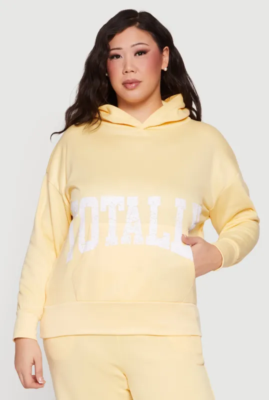 Plus Size Totally Graphic Pullover Hoodie made by Rainbow
