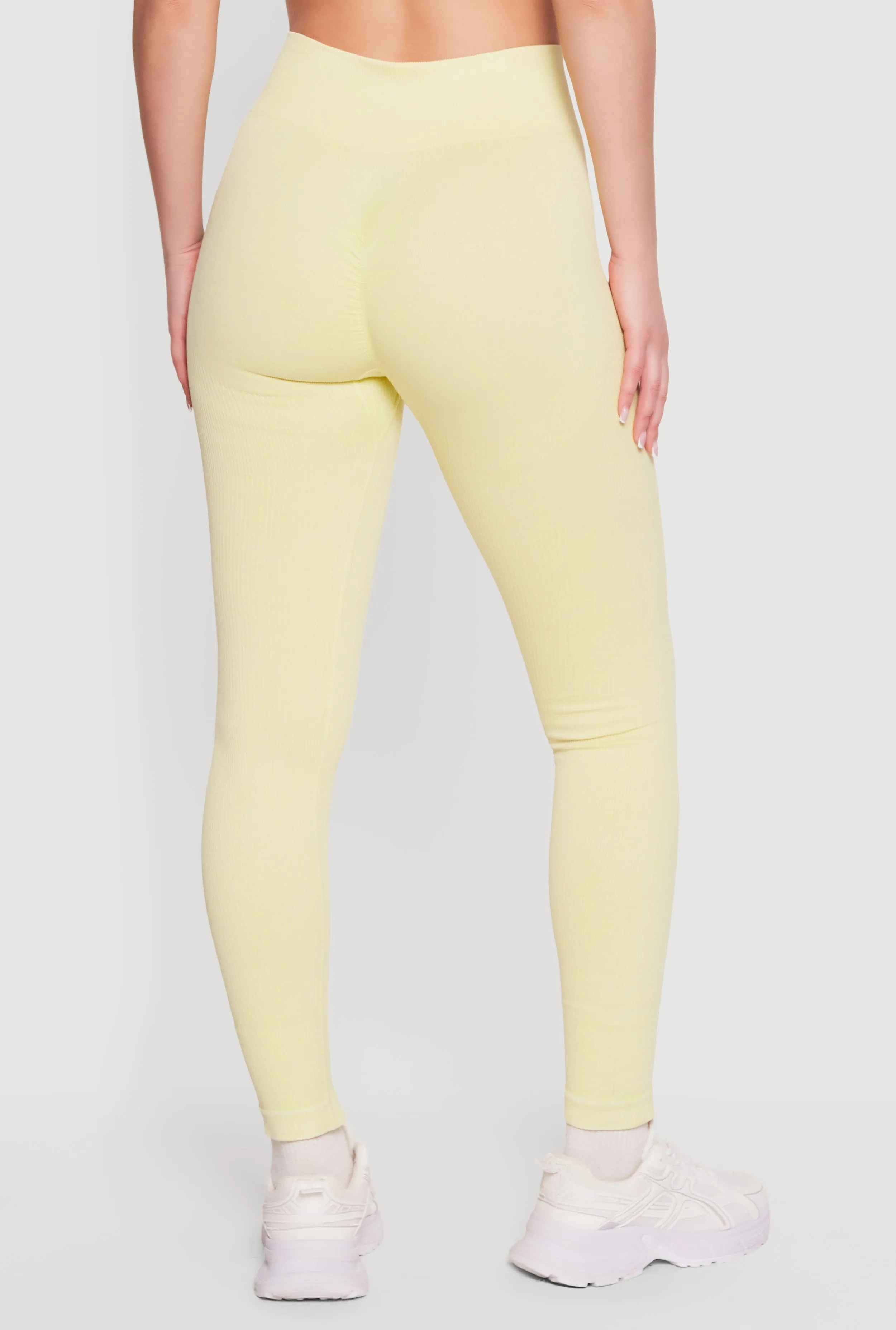 Compression Rib Seamless High Waisted Leggings sold by Rainbow product image thumbnail 5