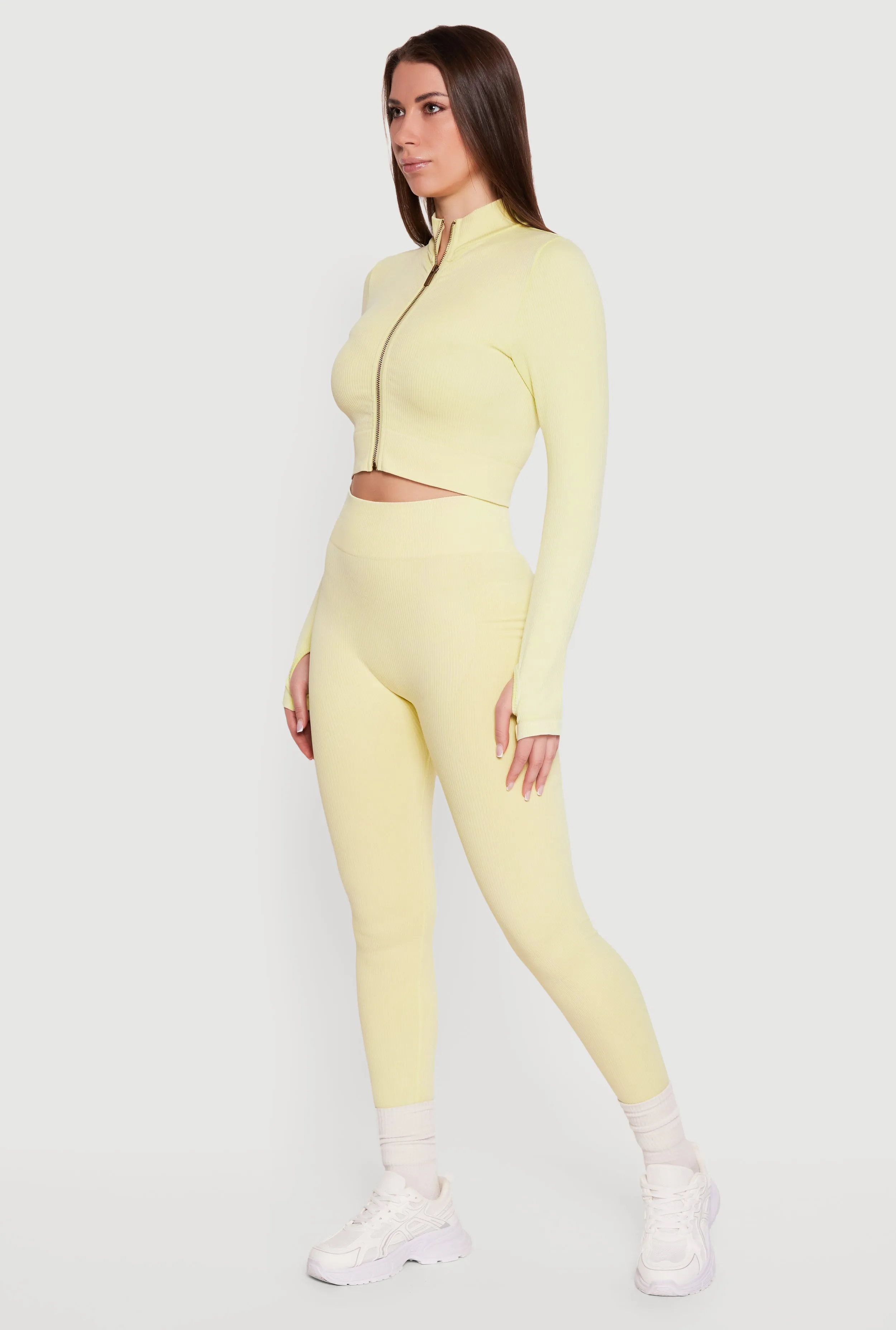 Compression Rib Seamless High Waisted Leggings sold by Rainbow product image thumbnail 2