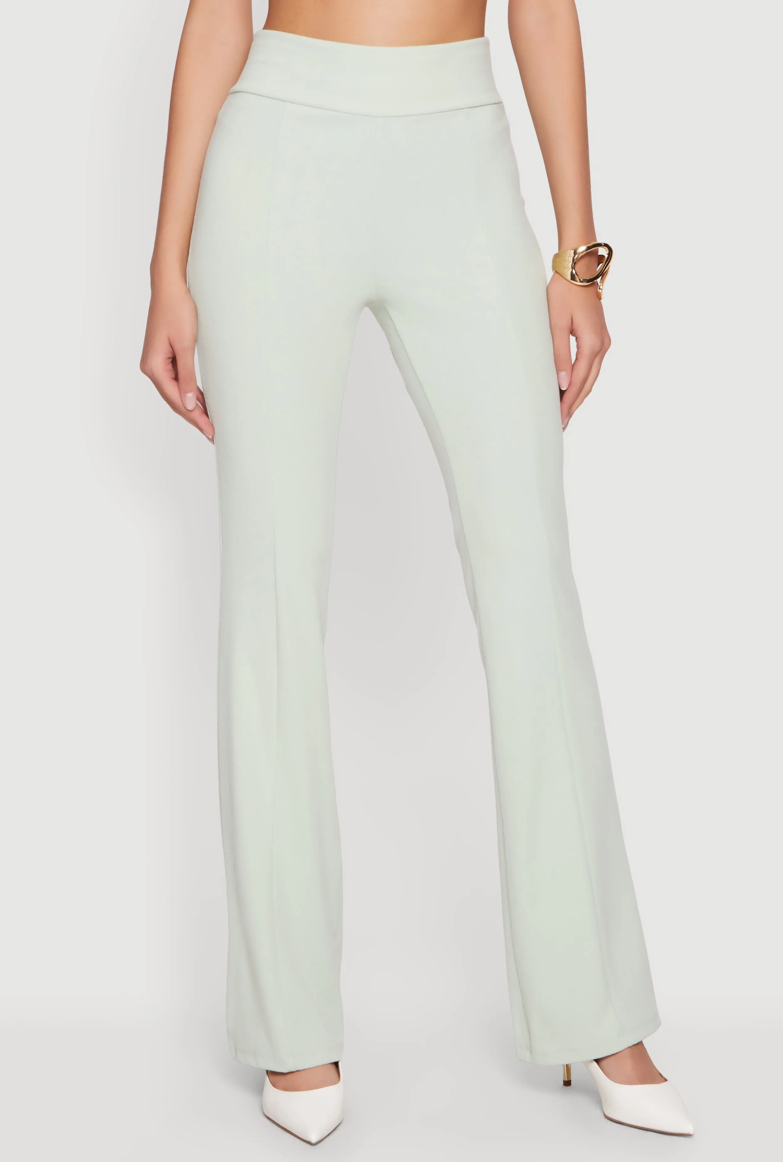 Brushed Rib Knit High Waisted Slim Leg Pants sold by Rainbow product image thumbnail 3