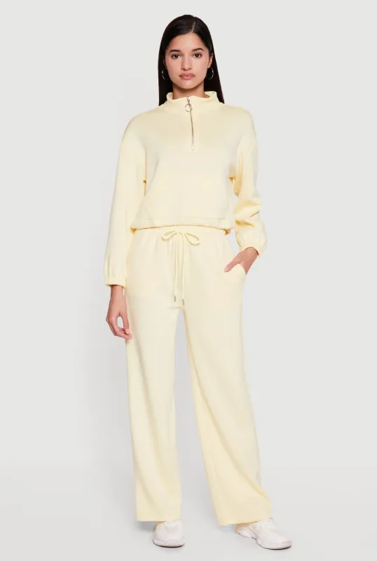 High Waisted Straight Leg Sweatpants with Drawstring Waist made by Rainbow