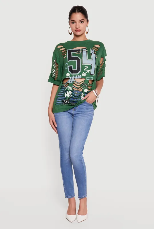 Laser Cut Graffiti Graphic Tunic Tee made by Rainbow