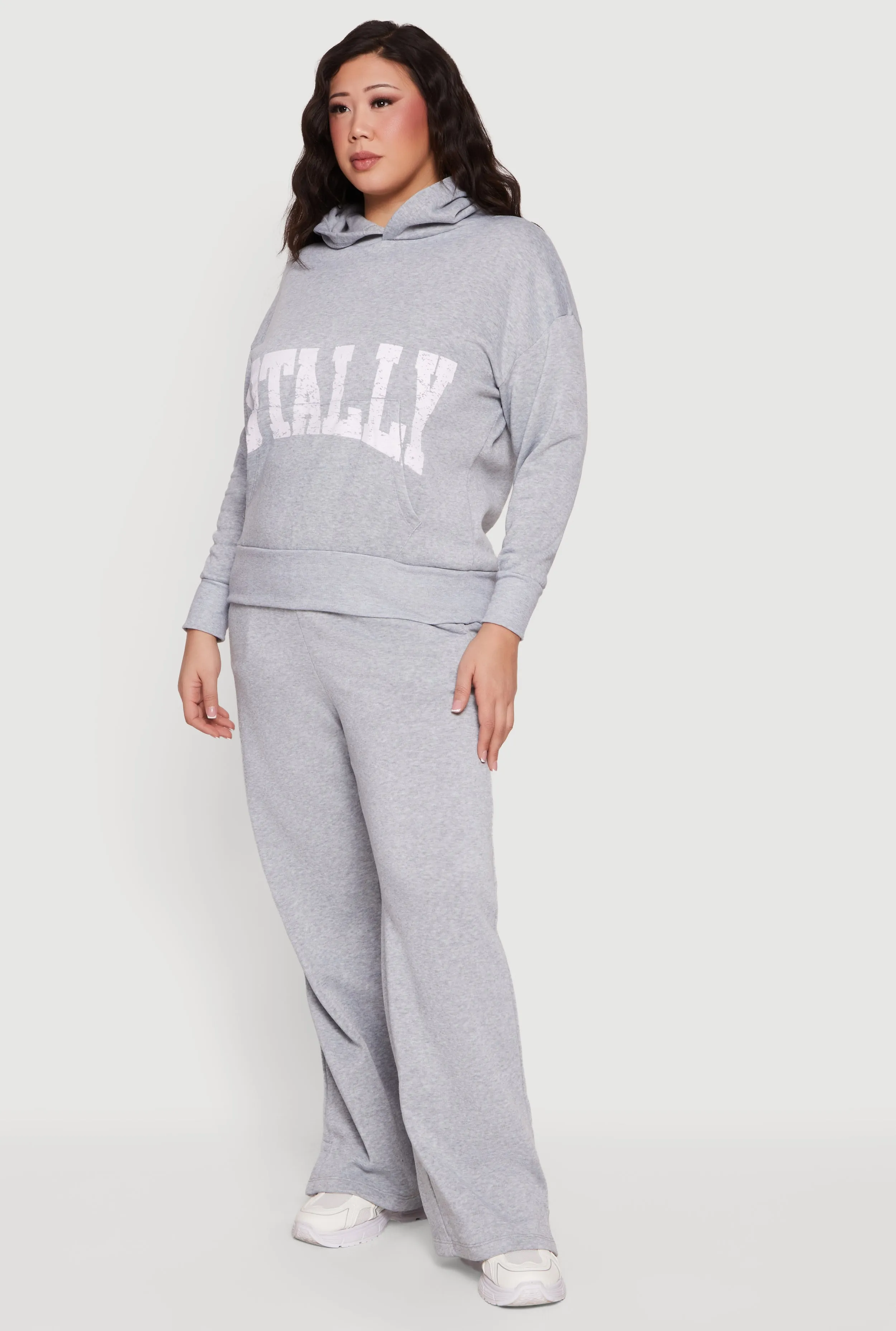 Plus Size High Waisted Side Slit Sweatpants sold by Rainbow product image thumbnail 2