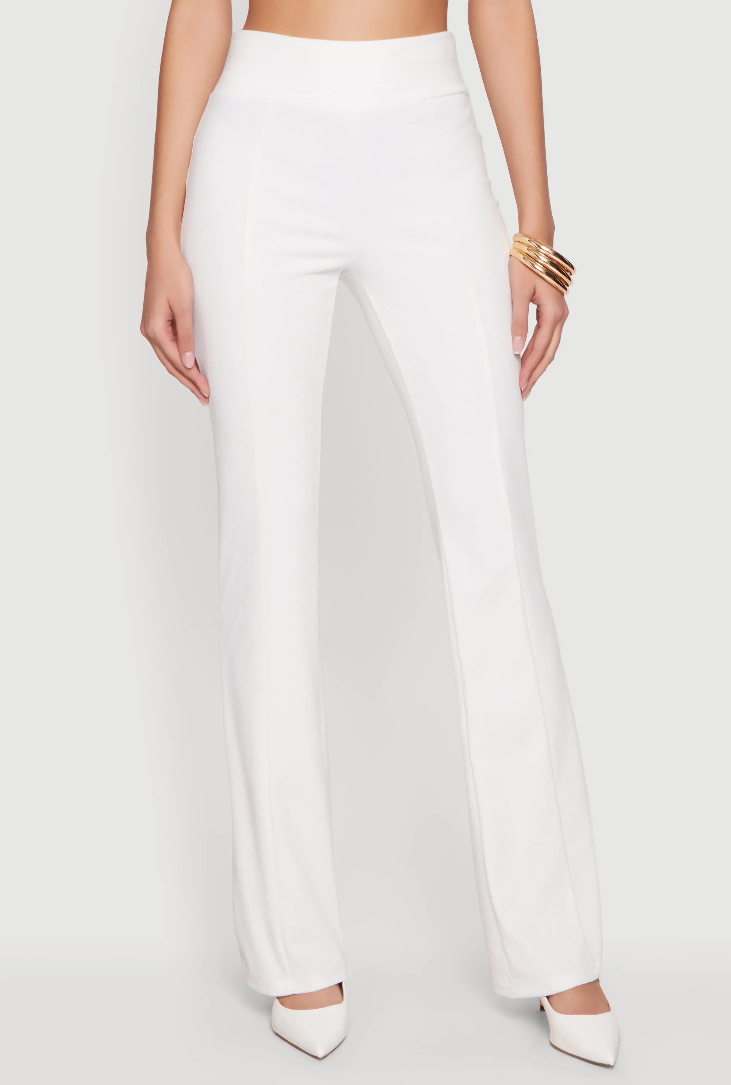Brushed Rib Knit High Waisted Slim Leg Pants sold by Rainbow product image thumbnail 3