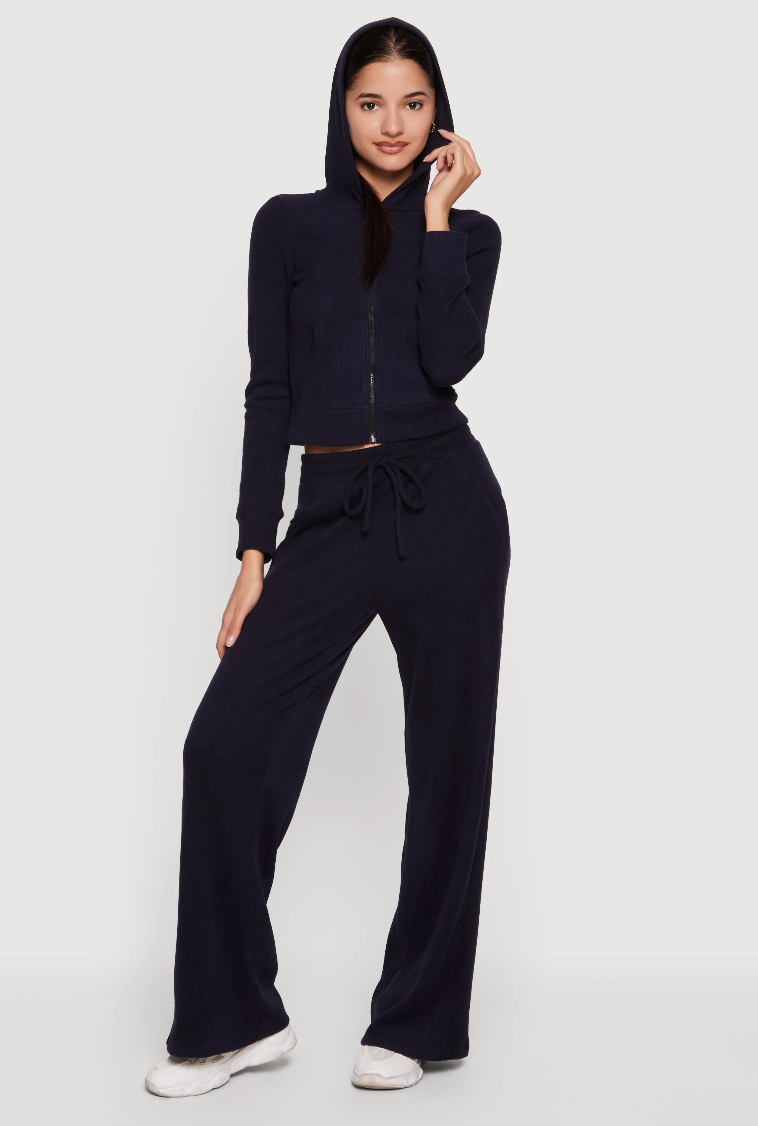 Long Sleeve Zip Front Hooded Sweatshirt sold by Rainbow product image thumbnail 2