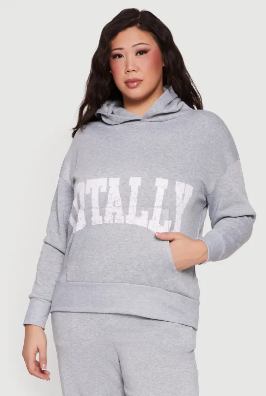 Plus Size Totally Graphic Pullover Hoodie made by Rainbow
