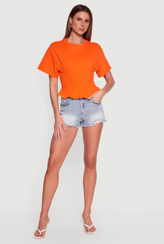 Smocked Waist Dolman Sleeve Top made by Rainbow