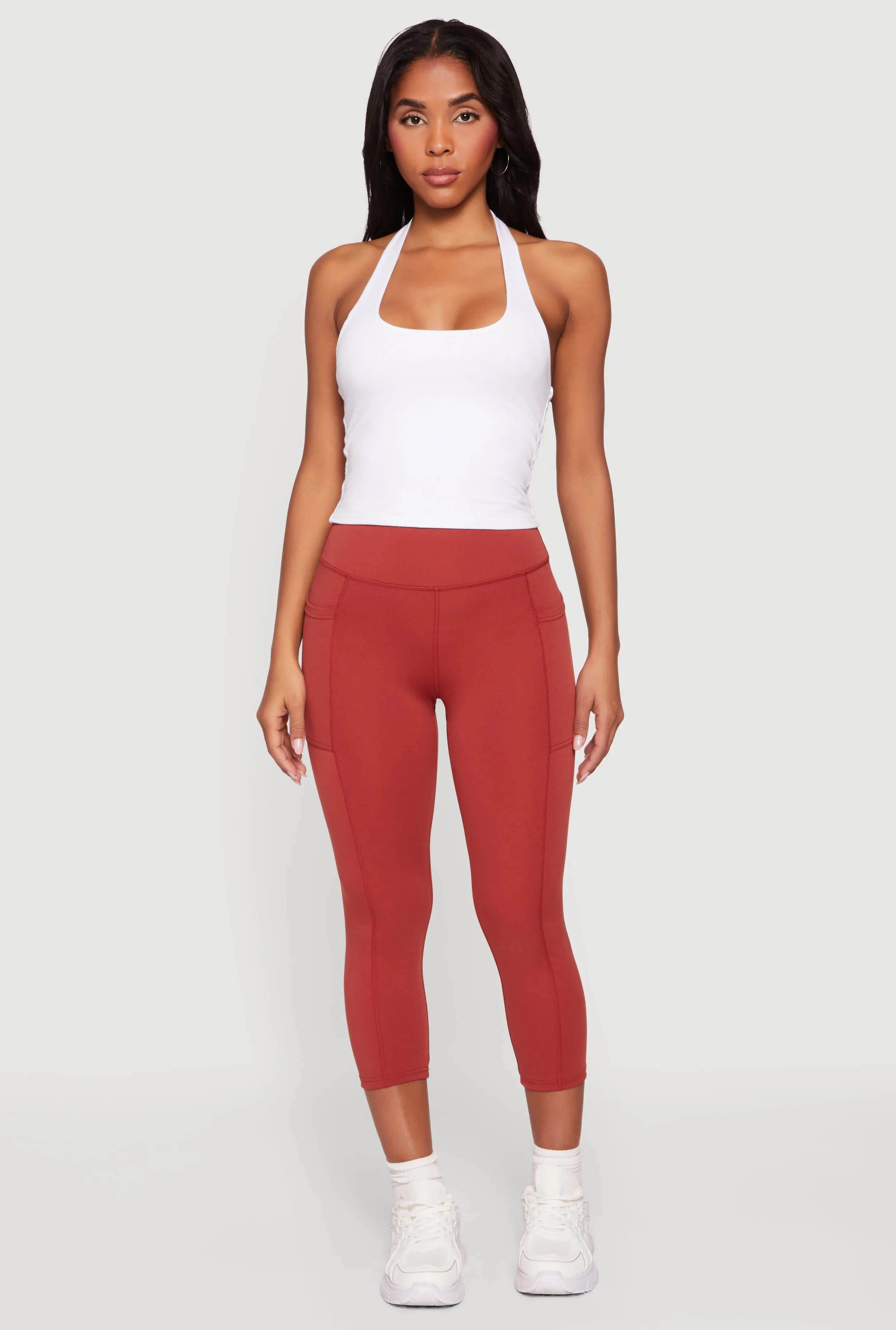 High Waisted Side Pocket Capri Leggings sold by Rainbow