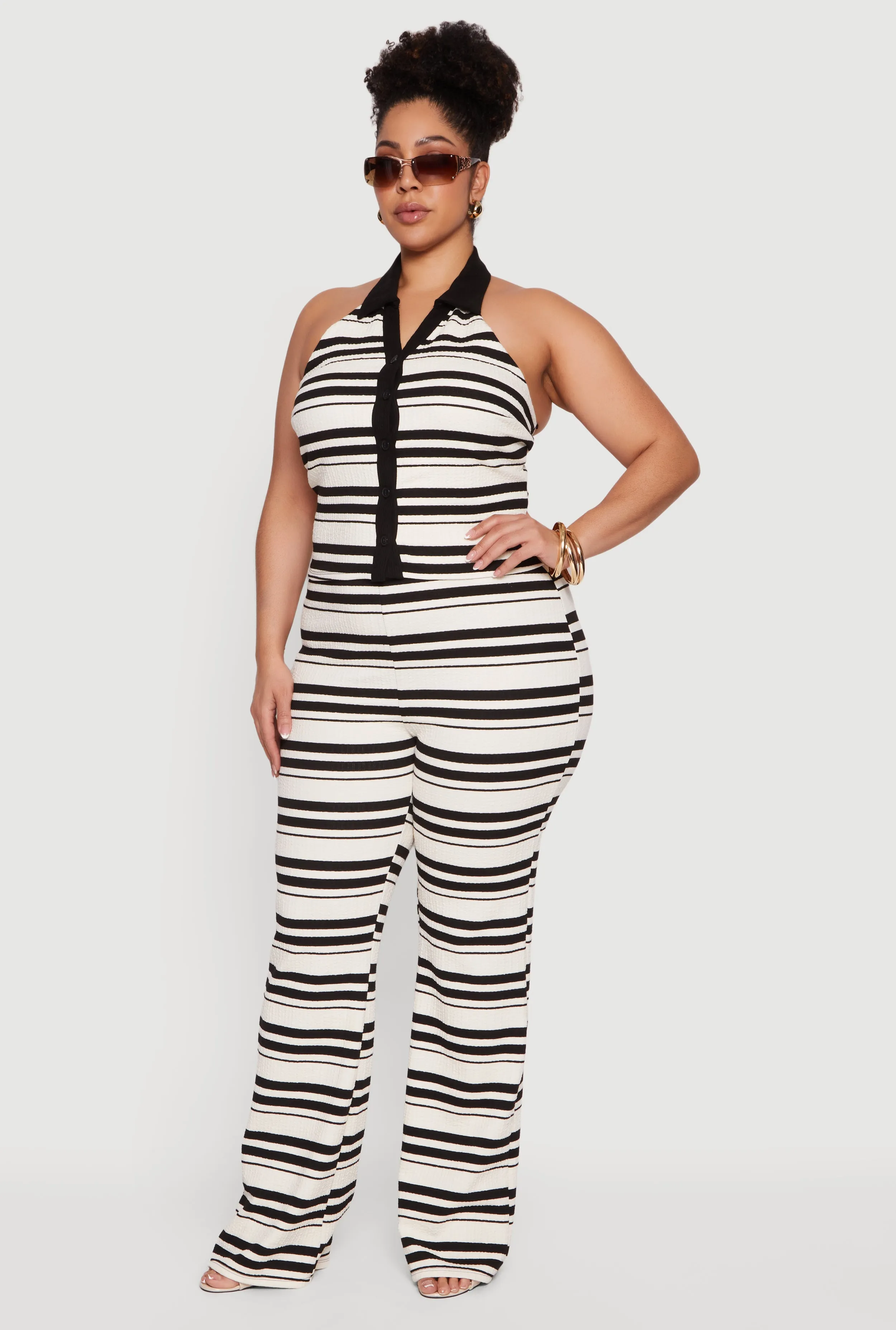 Plus Size Striped High Waisted Pants sold by Rainbow product image thumbnail 2