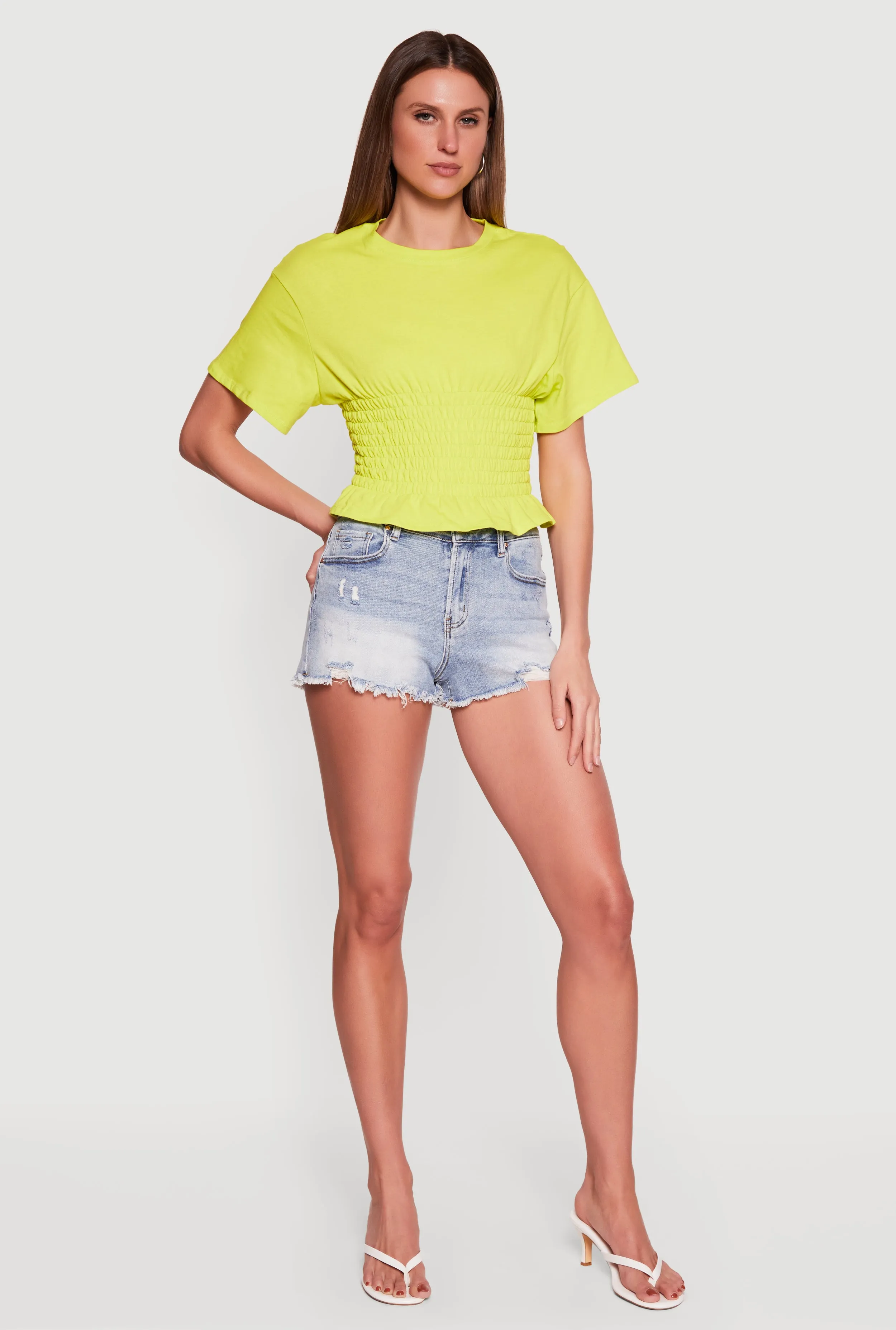 Smocked Waist Dolman Sleeve Top sold by Rainbow
