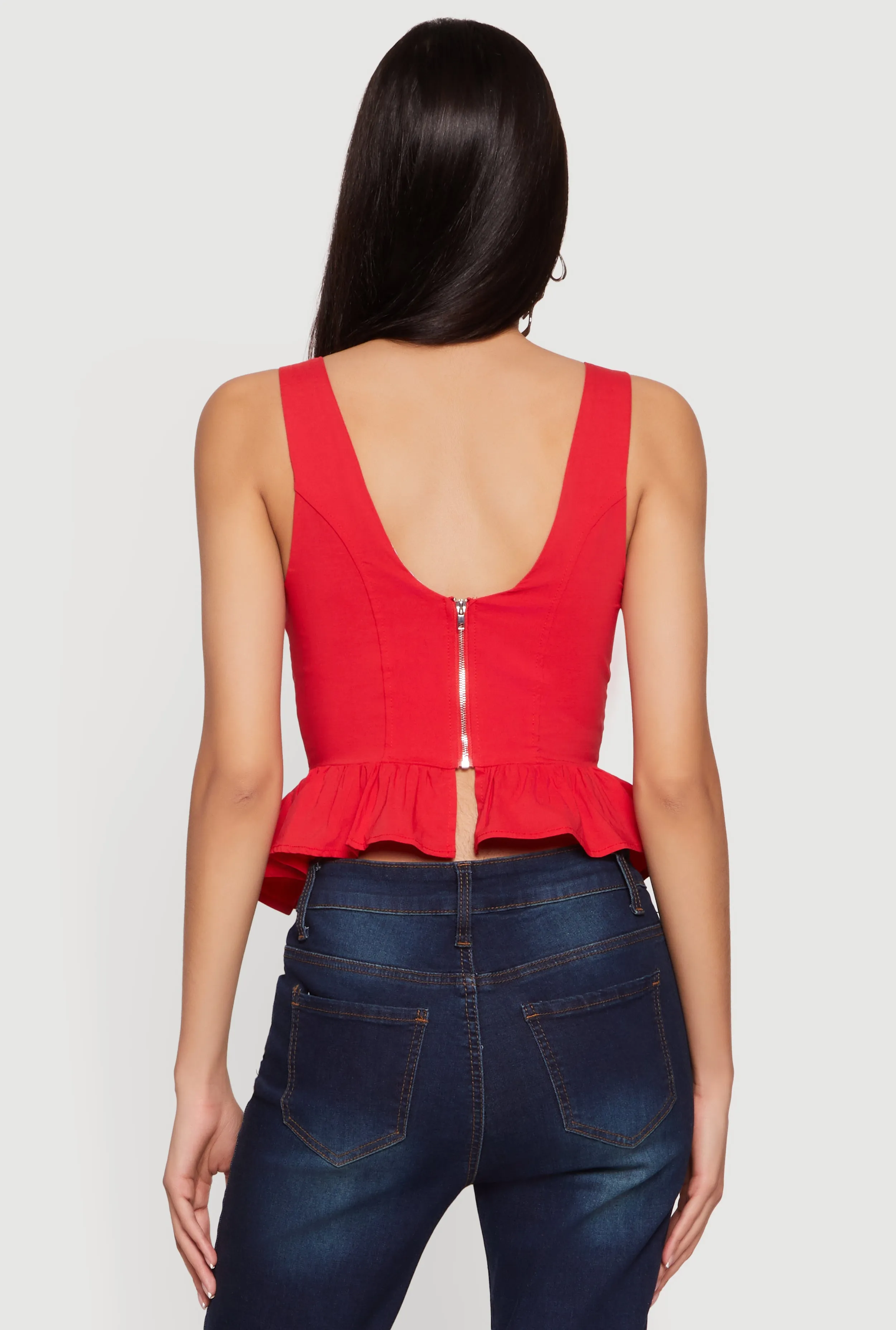 Cropped Tie Strap Peplum Bustier Top sold by Rainbow product image thumbnail 5