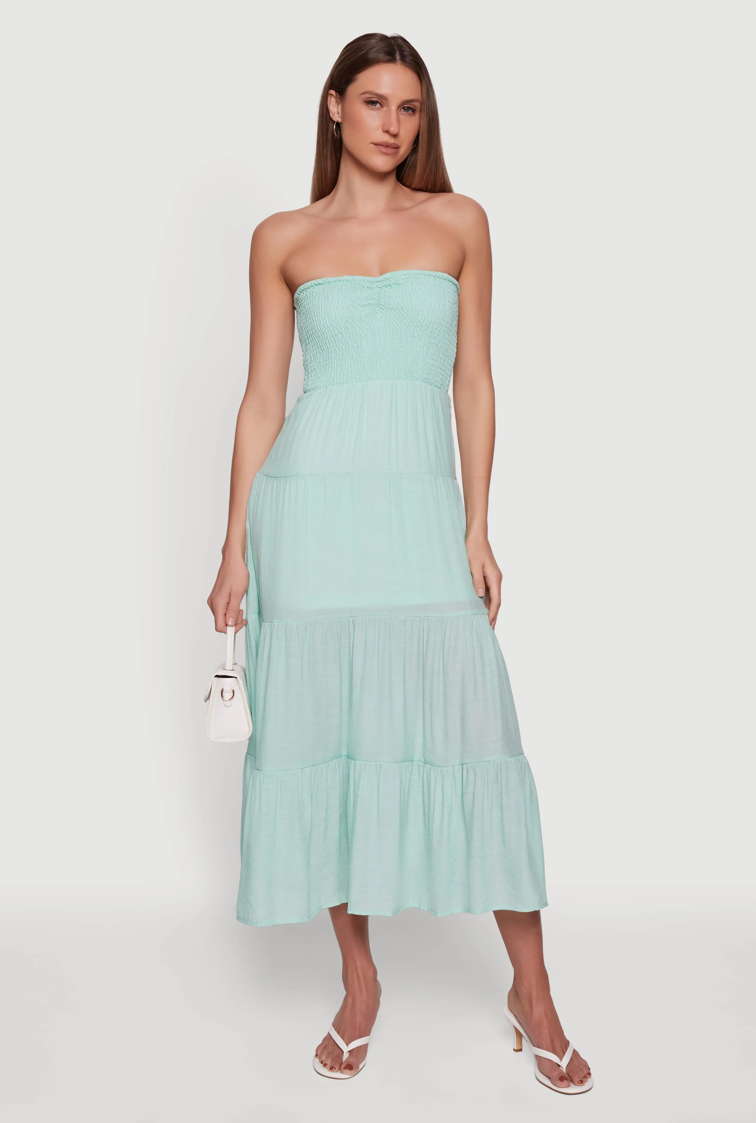 Smocked Top Tiered Tube Dress sold by Rainbow product image thumbnail 5