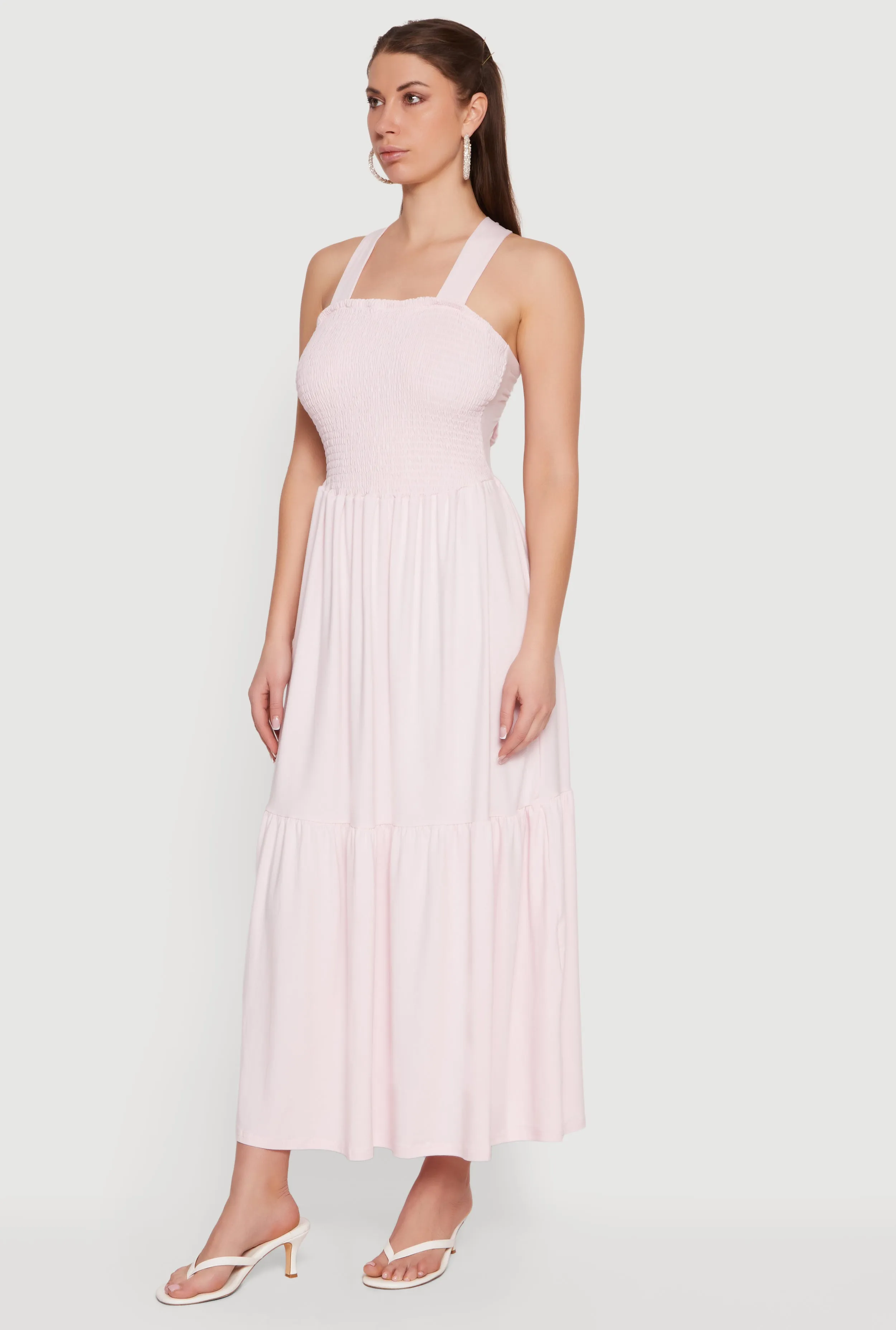 Smocked Tie Back Keyhole Maxi Dress sold by Rainbow product image thumbnail 2