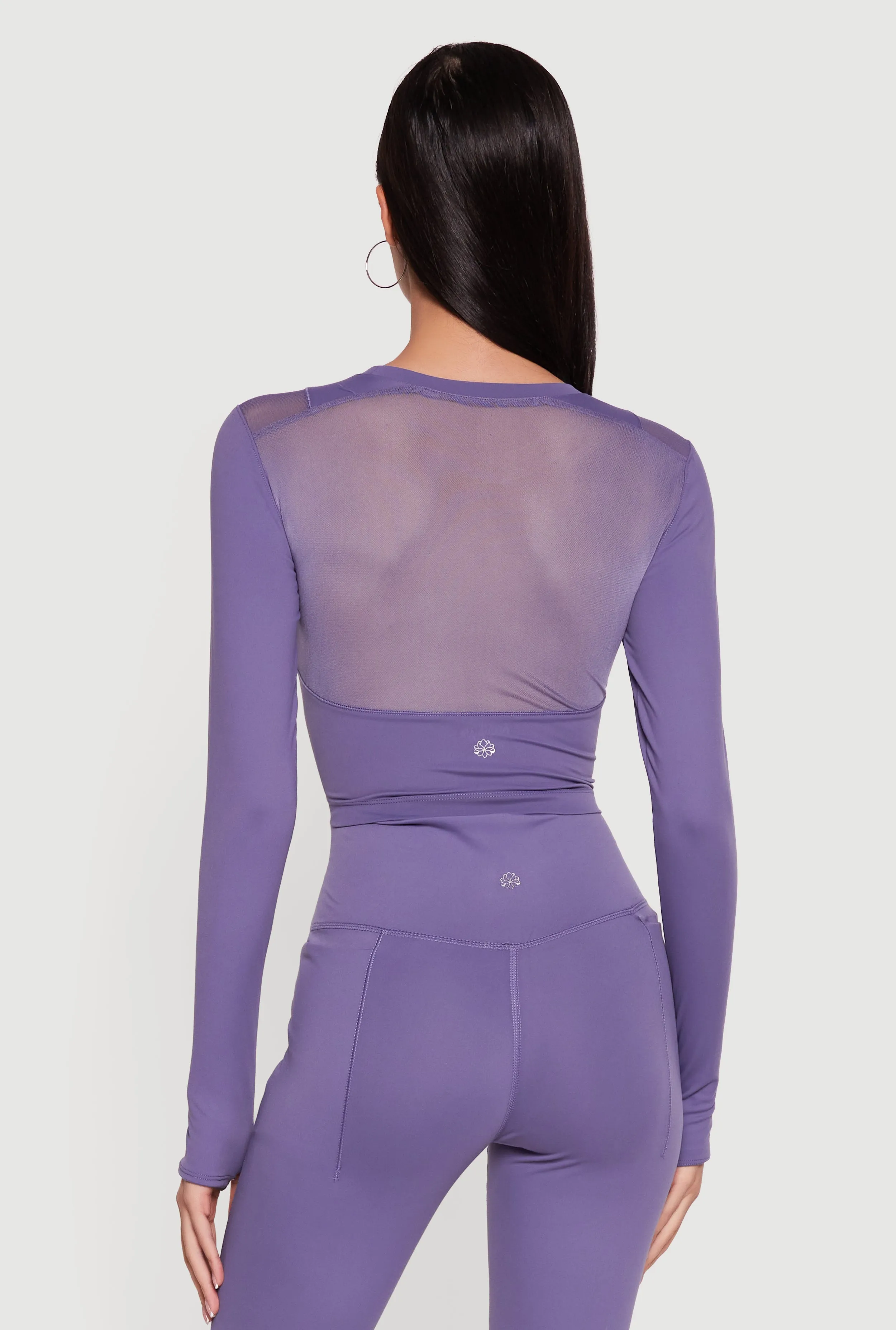 Mesh Detail Long Sleeve Active Top with Thumb Holes sold by Rainbow product image thumbnail 5