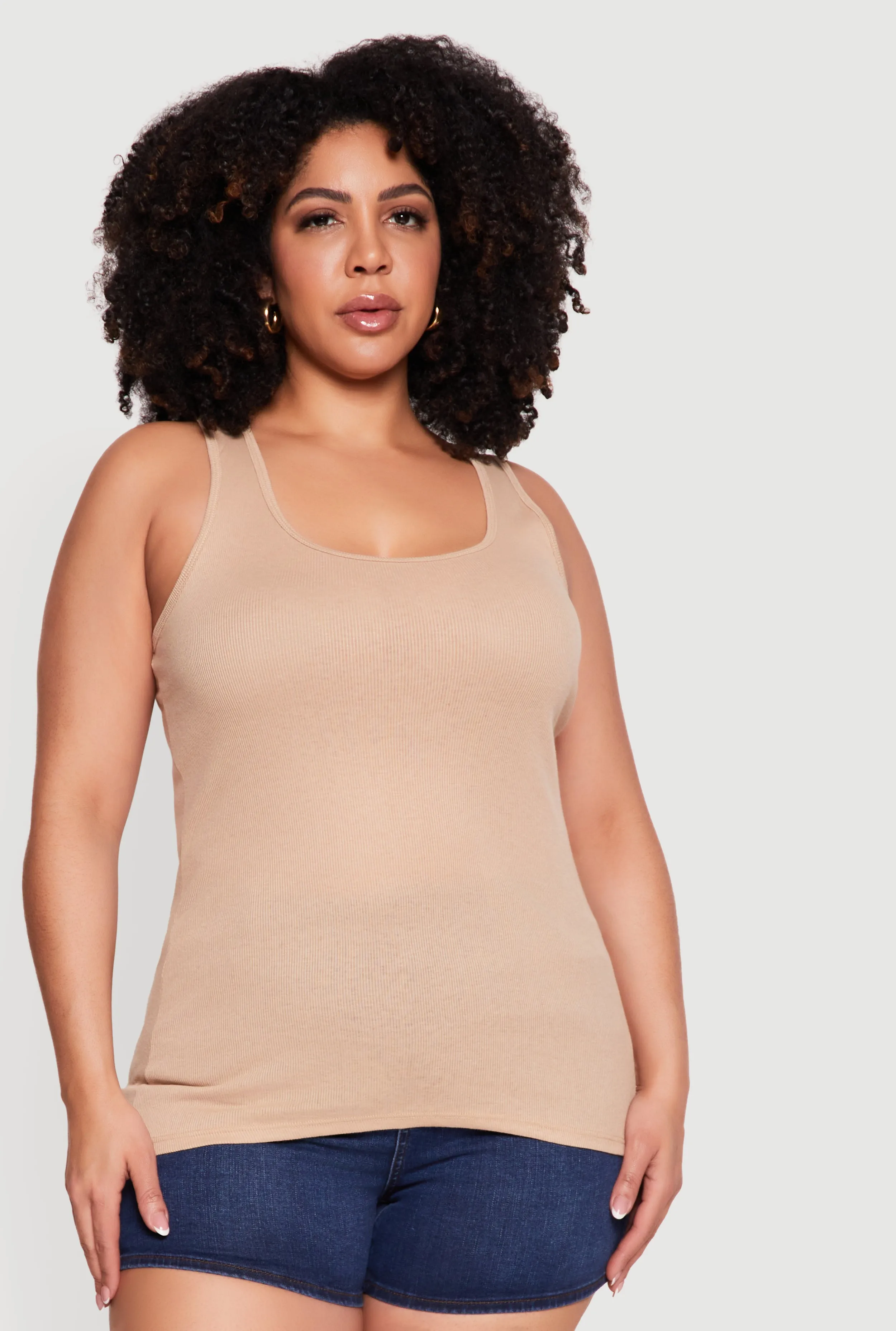 Plus Size Rib Knit Tank Top sold by Rainbow product image thumbnail 2