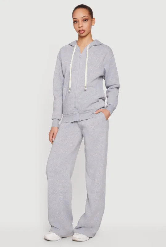 High Waisted Wide Leg Sweatpants with Drawstring Waist made by Daisy