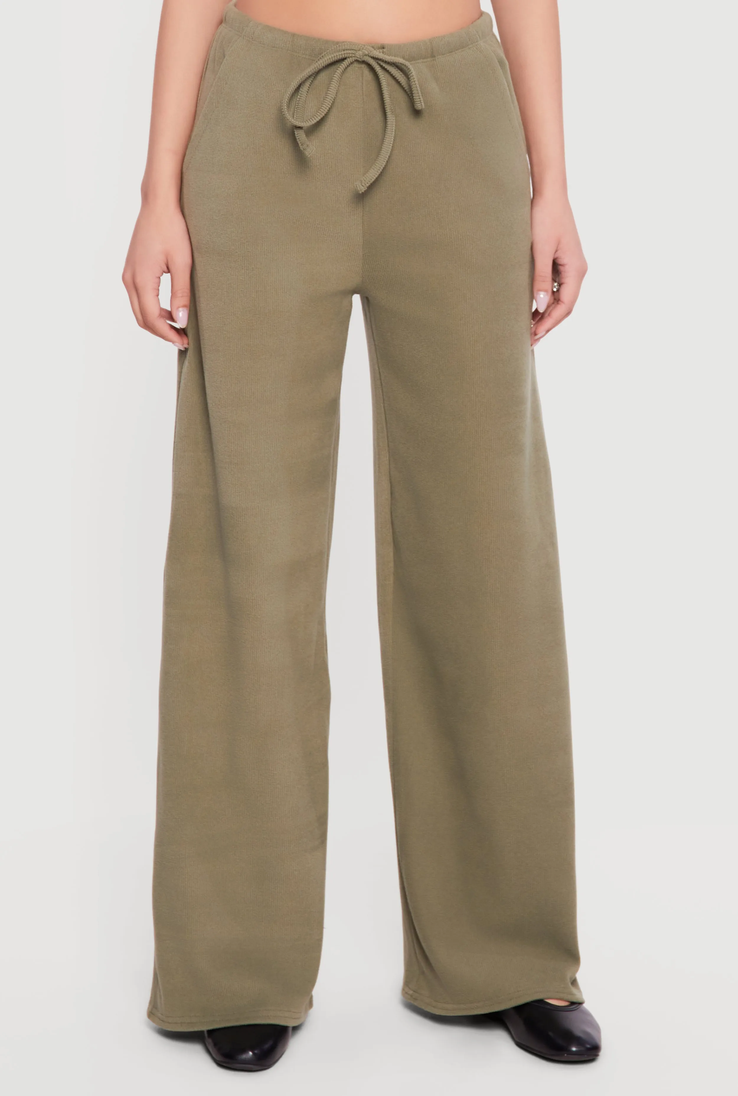 Brushed Knit Wide Leg Drawstring Pants sold by Rainbow product image thumbnail 3