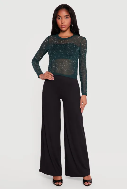 High Waisted Wide Leg Palazzo Pants made by Rainbow