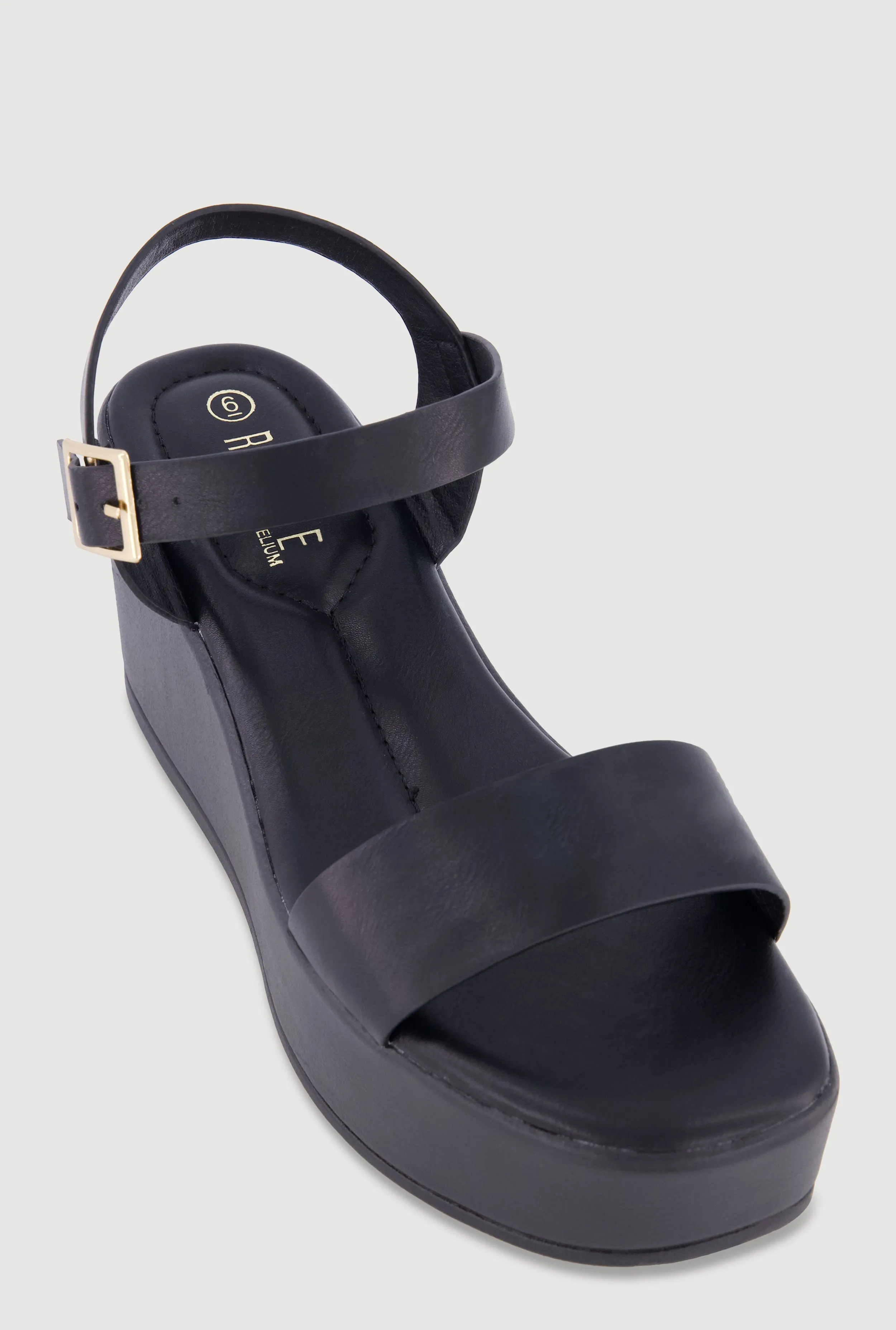 Faux Leather Open Toe Wedges sold by Rainbow