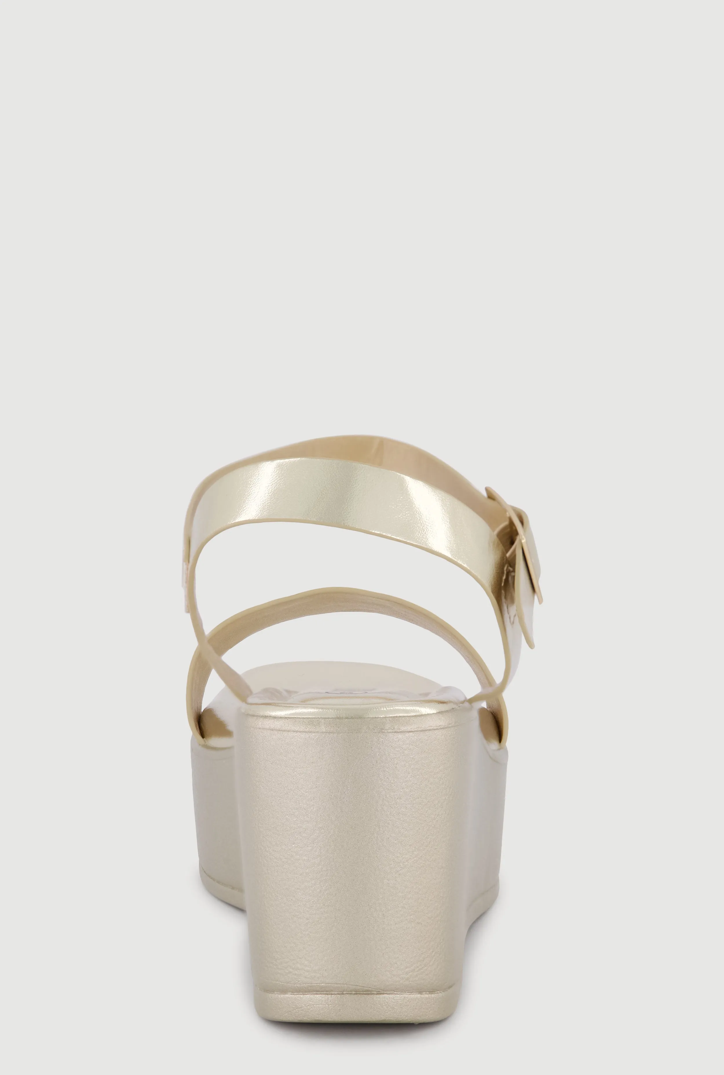 Faux Leather Open Toe Wedges sold by Rainbow product image thumbnail 3