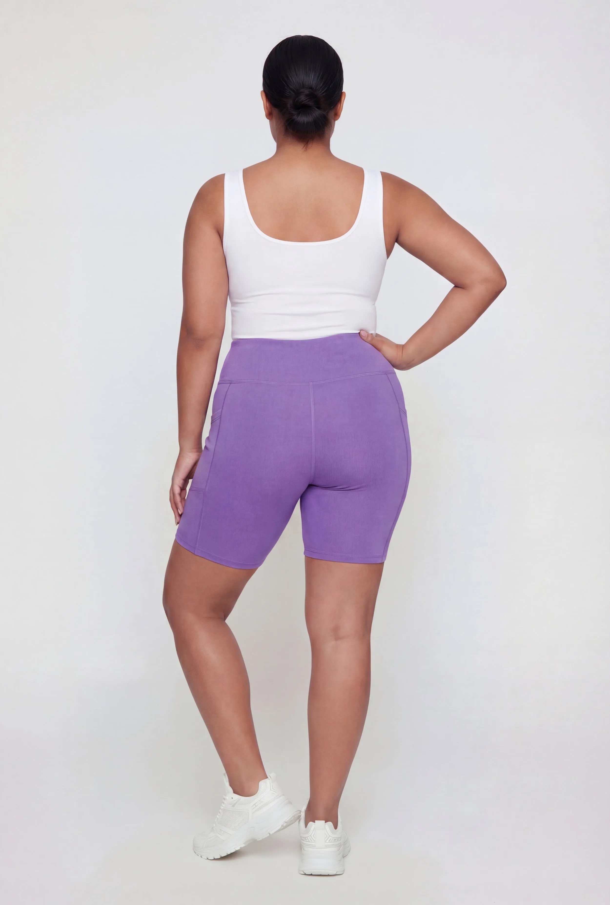 Plus Size Solid High Waisted Bike Shorts with Pockets sold by Rainbow product image thumbnail 5