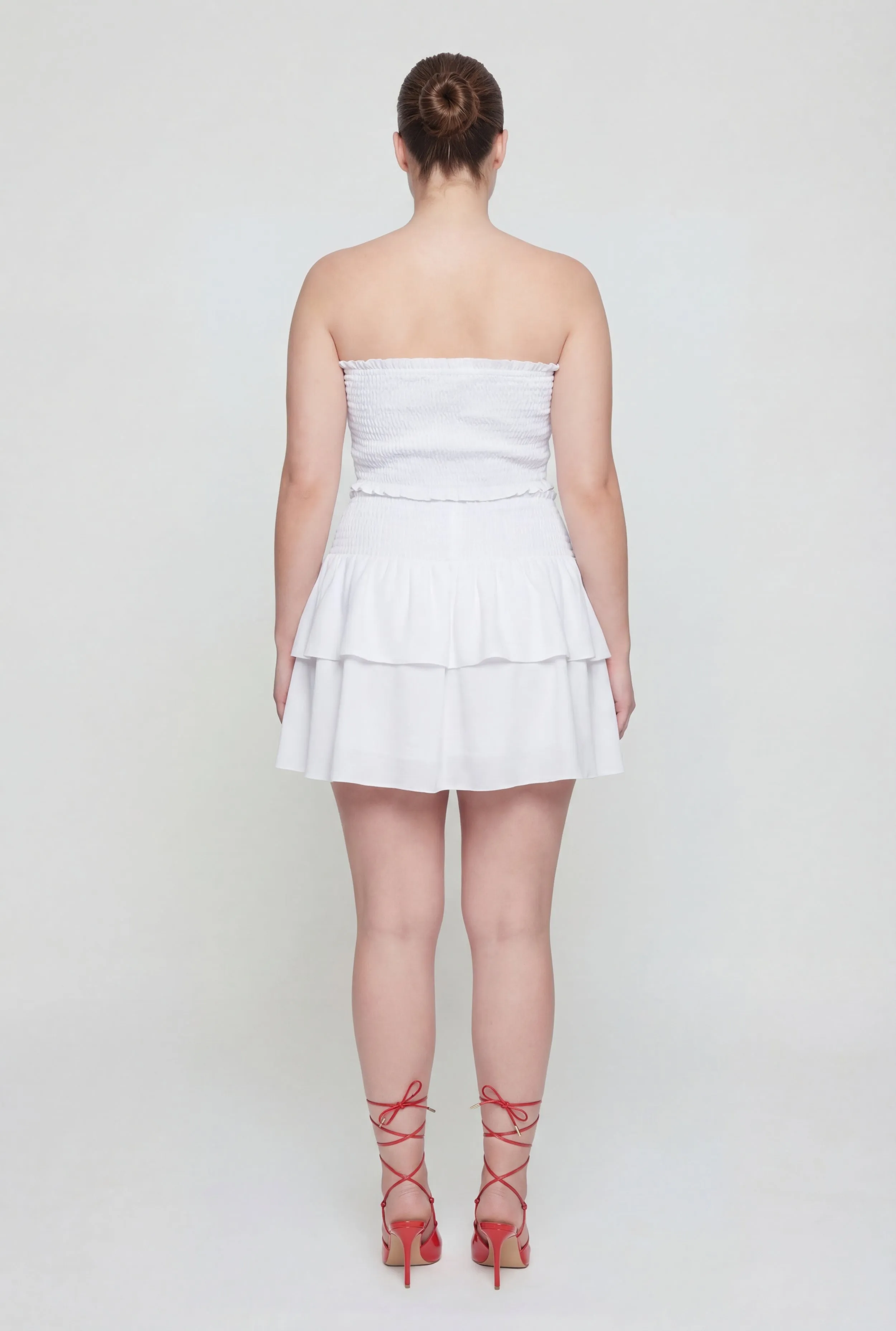 Plus Size Crepe Knit Smocked High Waisted Tiered Skirt sold by Rainbow product image thumbnail 5