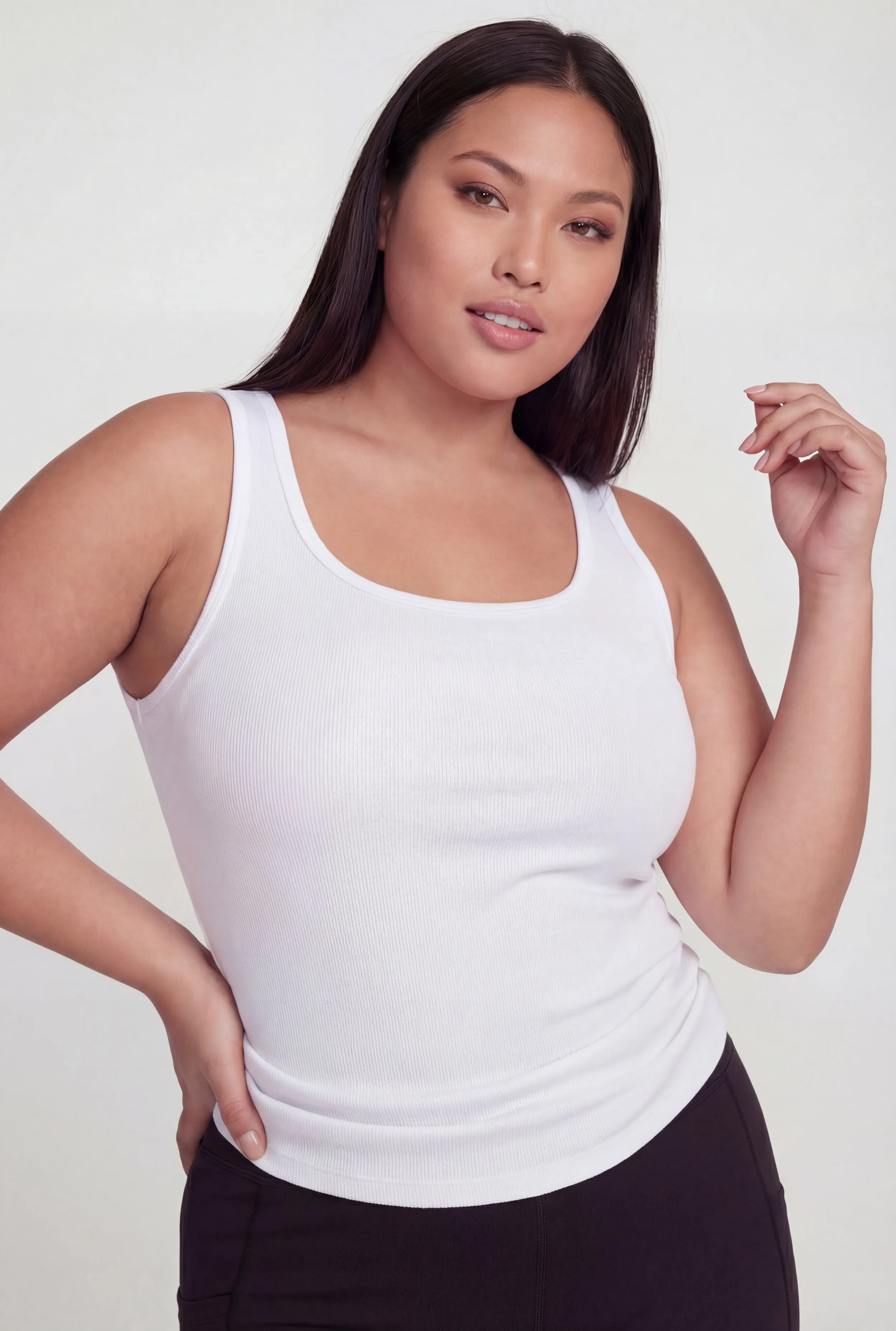 Plus Size Ribbed Knit Scoop Neck Tank Top sold by Rainbow product image thumbnail 2