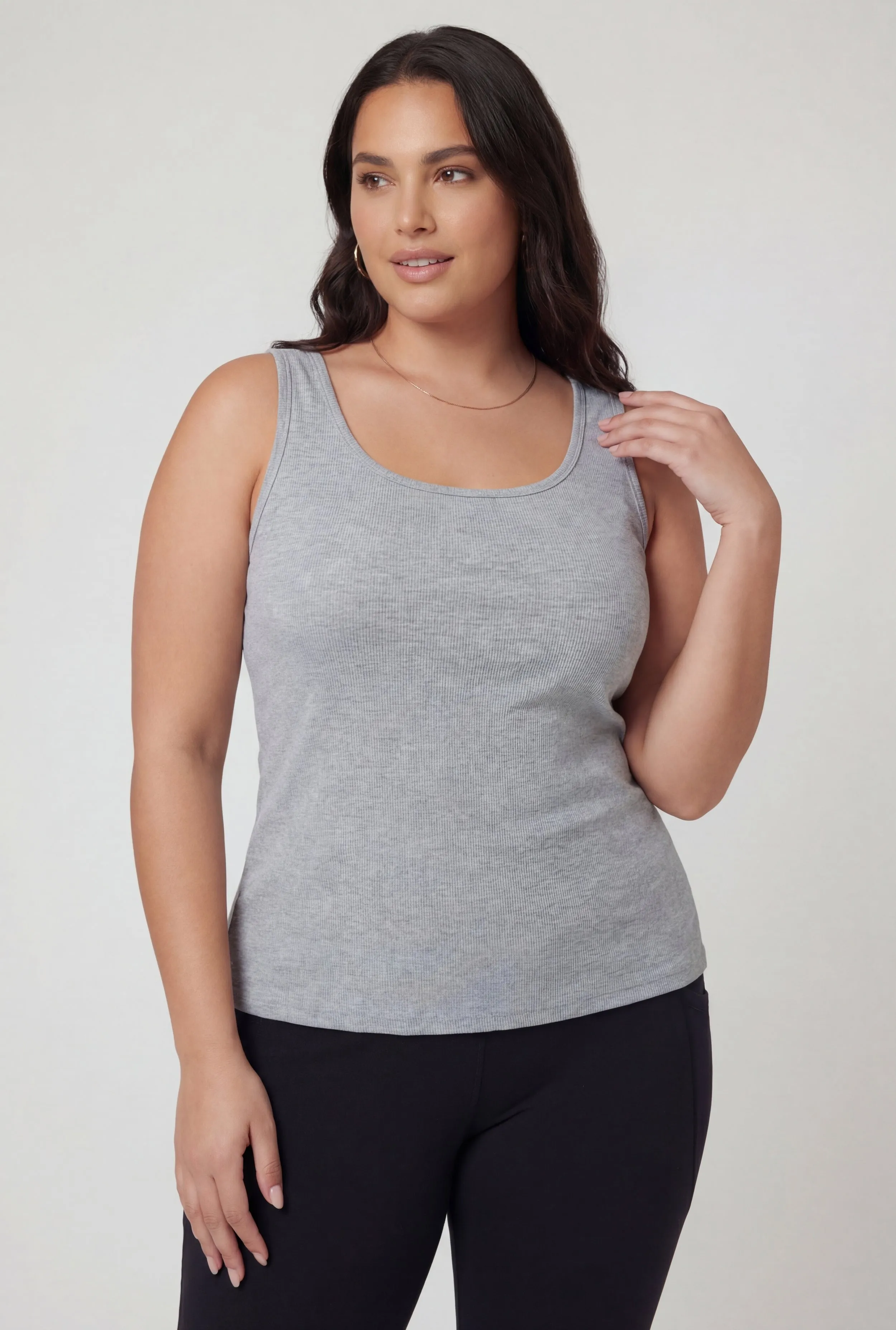 Plus Size Ribbed Knit Scoop Neck Tank Top sold by Rainbow product image thumbnail 2