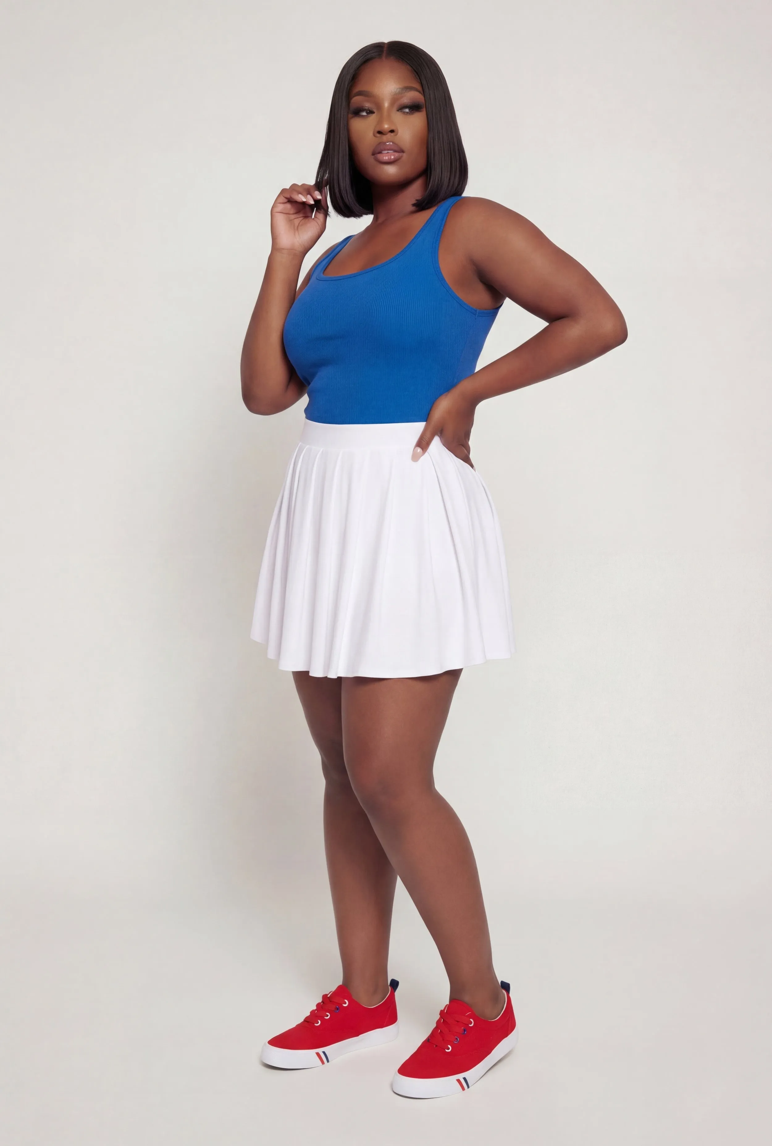 Plus Size Ribbed Knit Scoop Neck Tank Top sold by Rainbow product image thumbnail 3