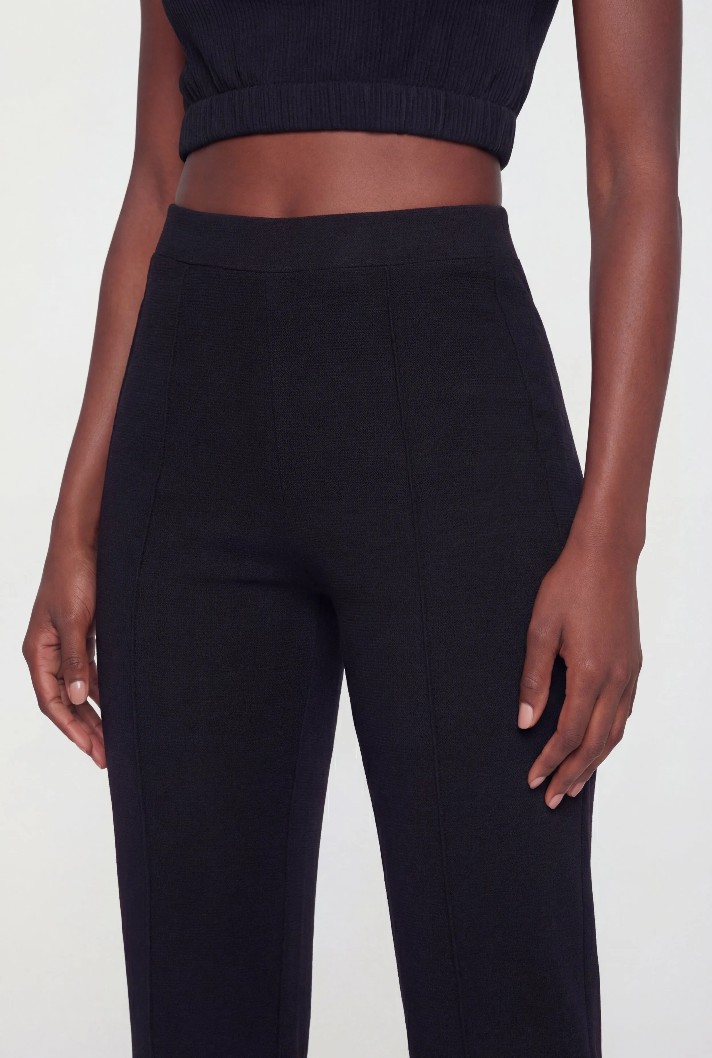 High Waisted Textured Knit Pintuck Pants sold by Rainbow product image thumbnail 3