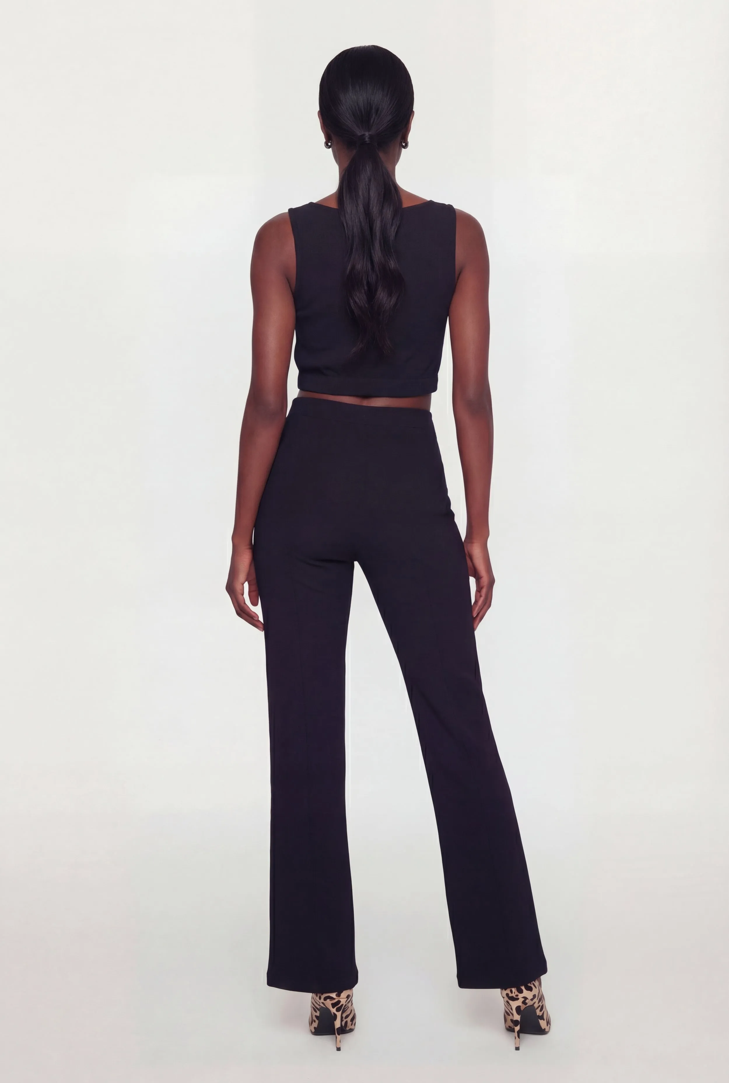 High Waisted Textured Knit Pintuck Pants sold by Rainbow product image thumbnail 5