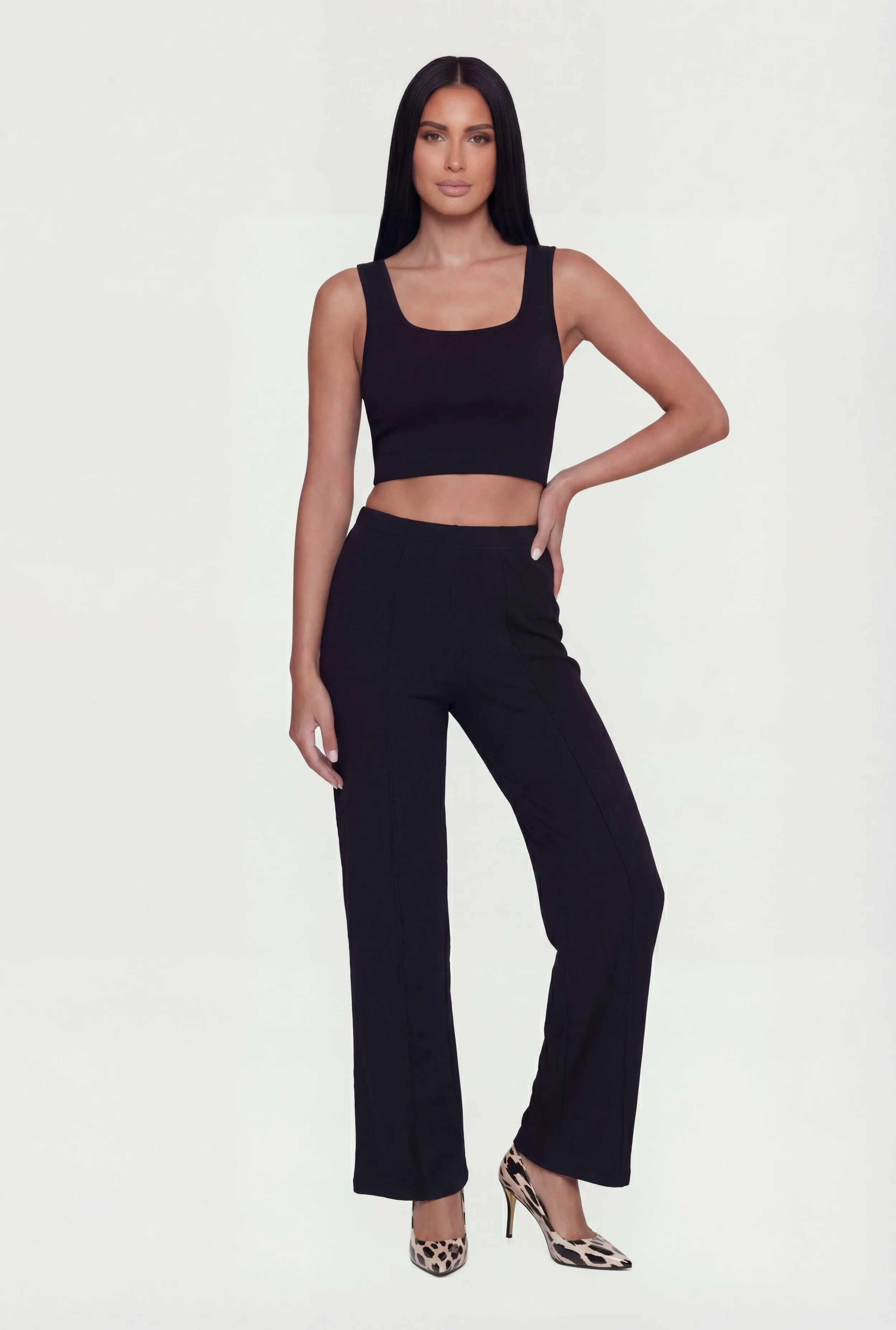 Solid Textured Knit Crop Top sold by Rainbow product image thumbnail 2