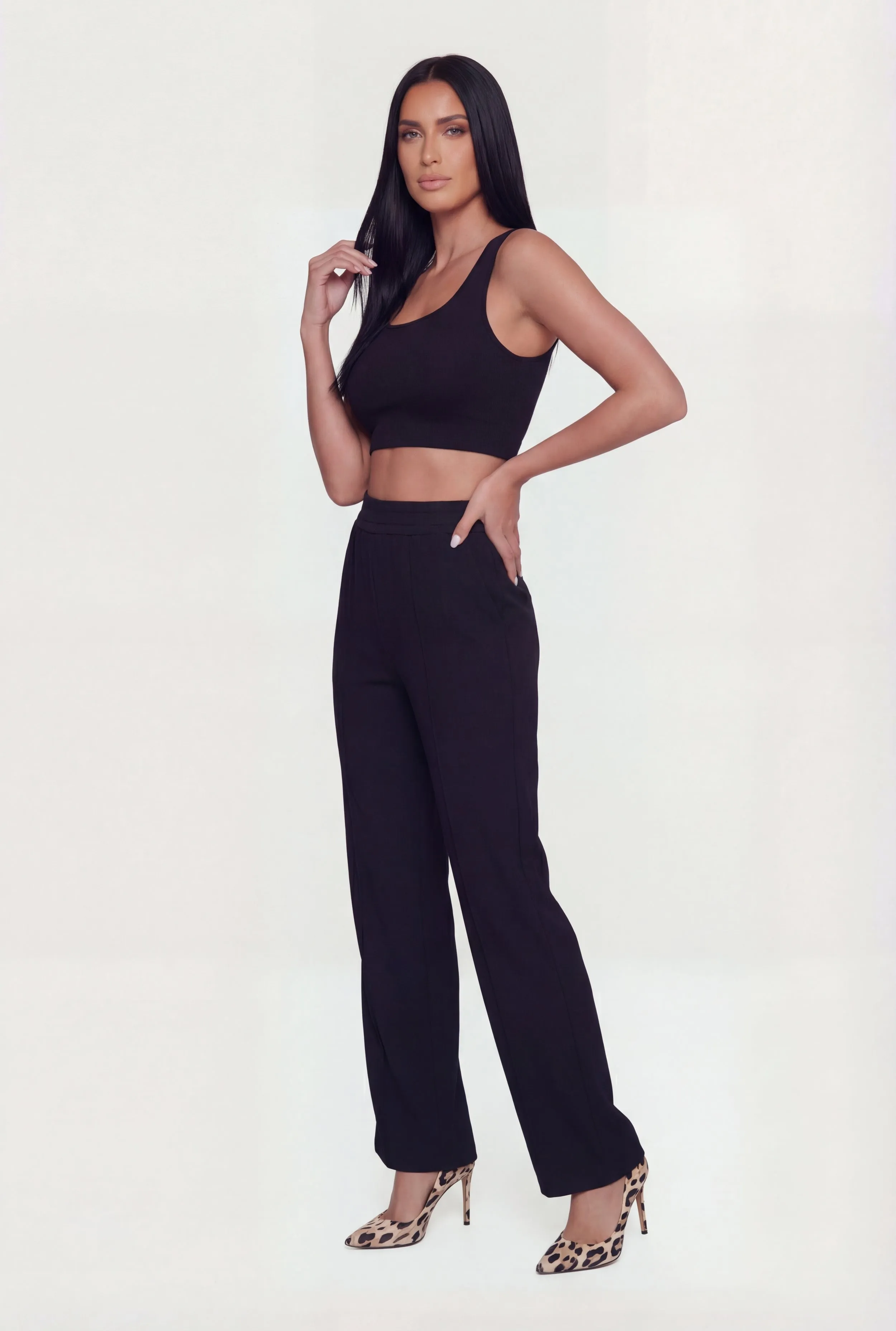 Solid Textured Knit Crop Top sold by Rainbow product image thumbnail 3